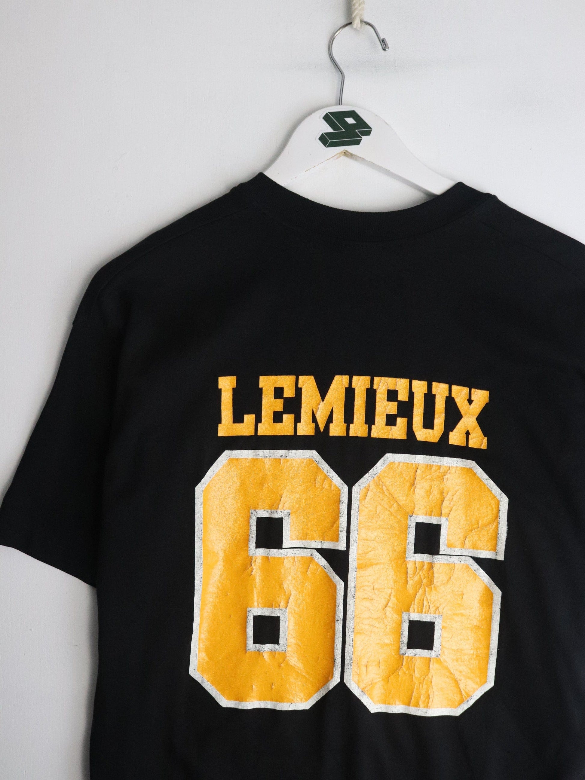 Vintage Pittsburgh Penguins T Shirt Mens Large Black Lemieux from propervintagecanada