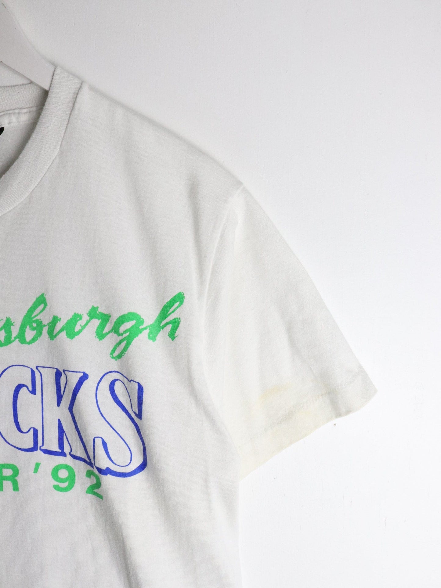 Vintage Pittsburgh Rocks T Shirt Fits Mens Medium White 90s from propervintagecanada