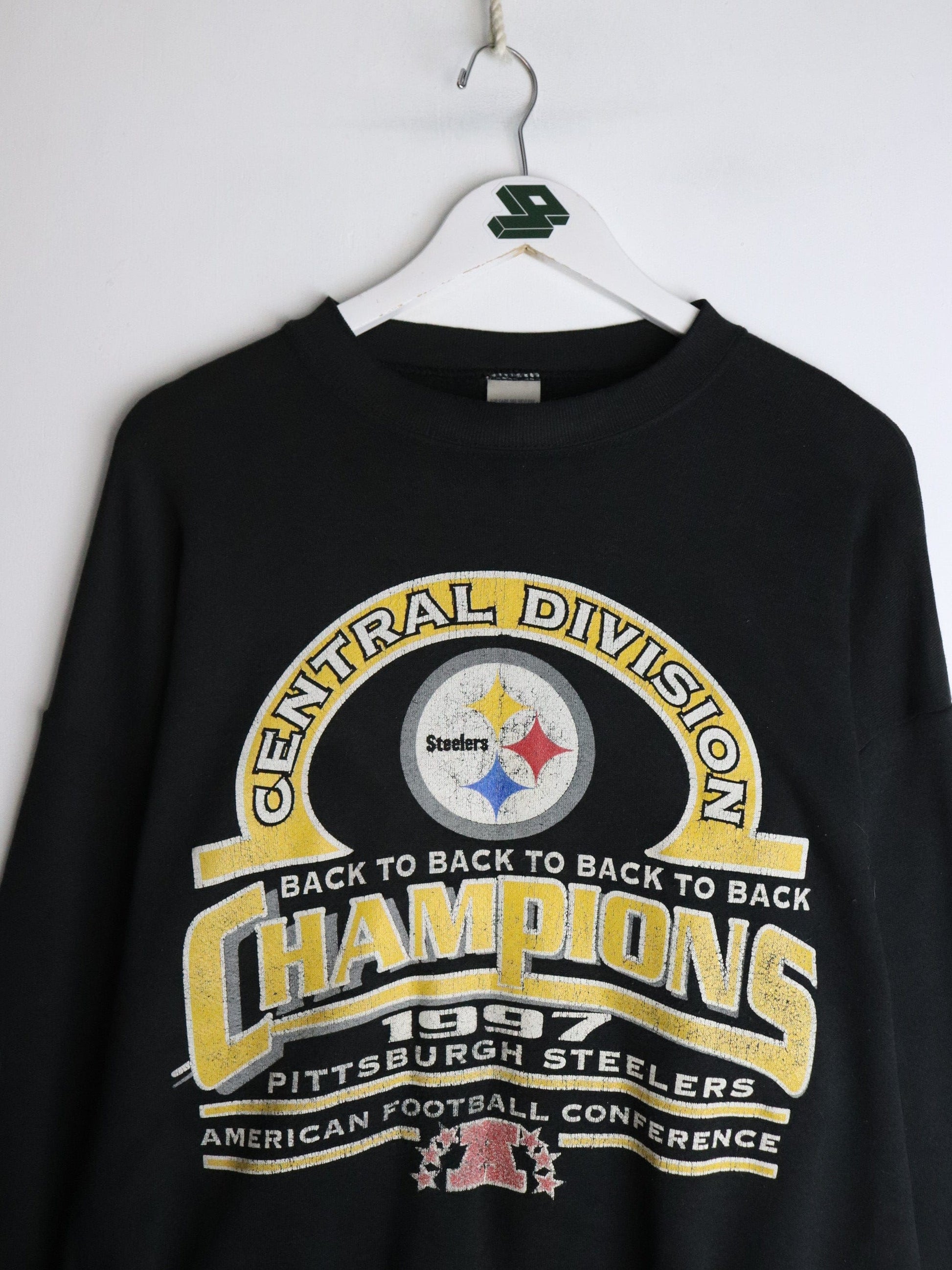 Vintage Pittsburgh Steelers Sweatshirt Mens XL Black from propervintagecanada