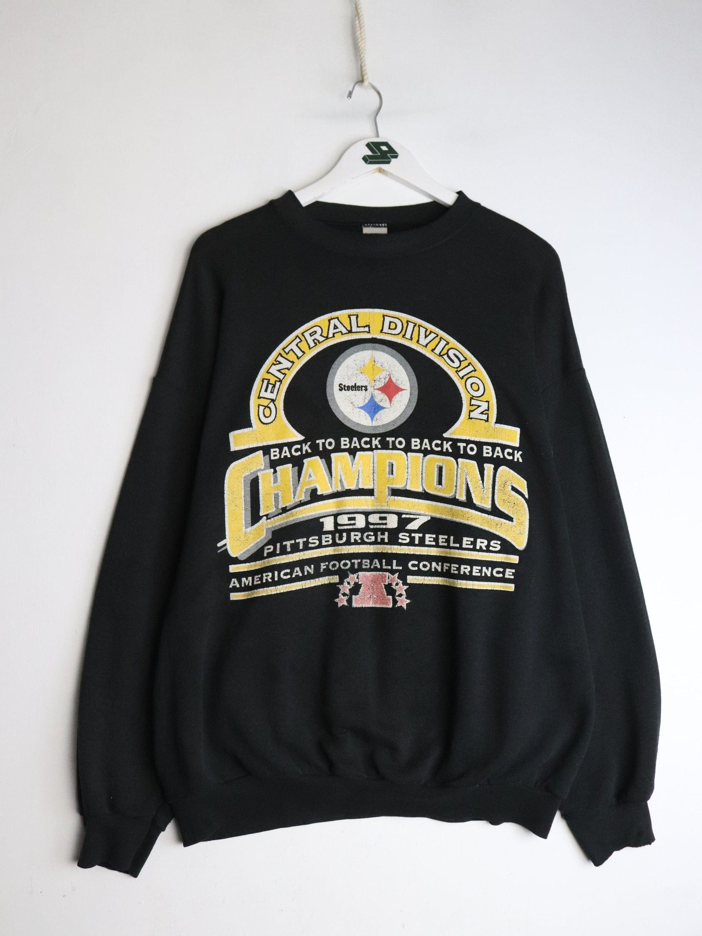 Vintage Pittsburgh Steelers Sweatshirt Mens XL Black from propervintagecanada