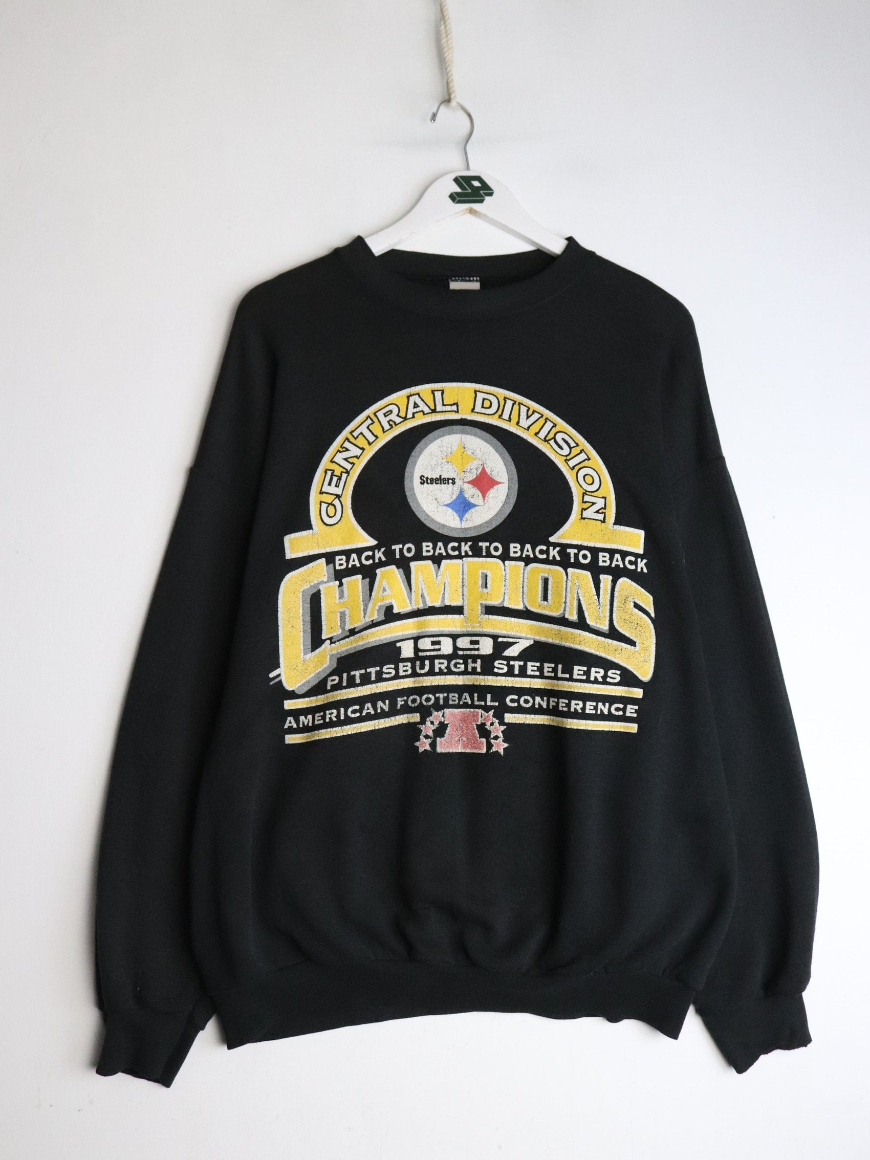 Vintage Pittsburgh Steelers Sweatshirt Mens XL Black