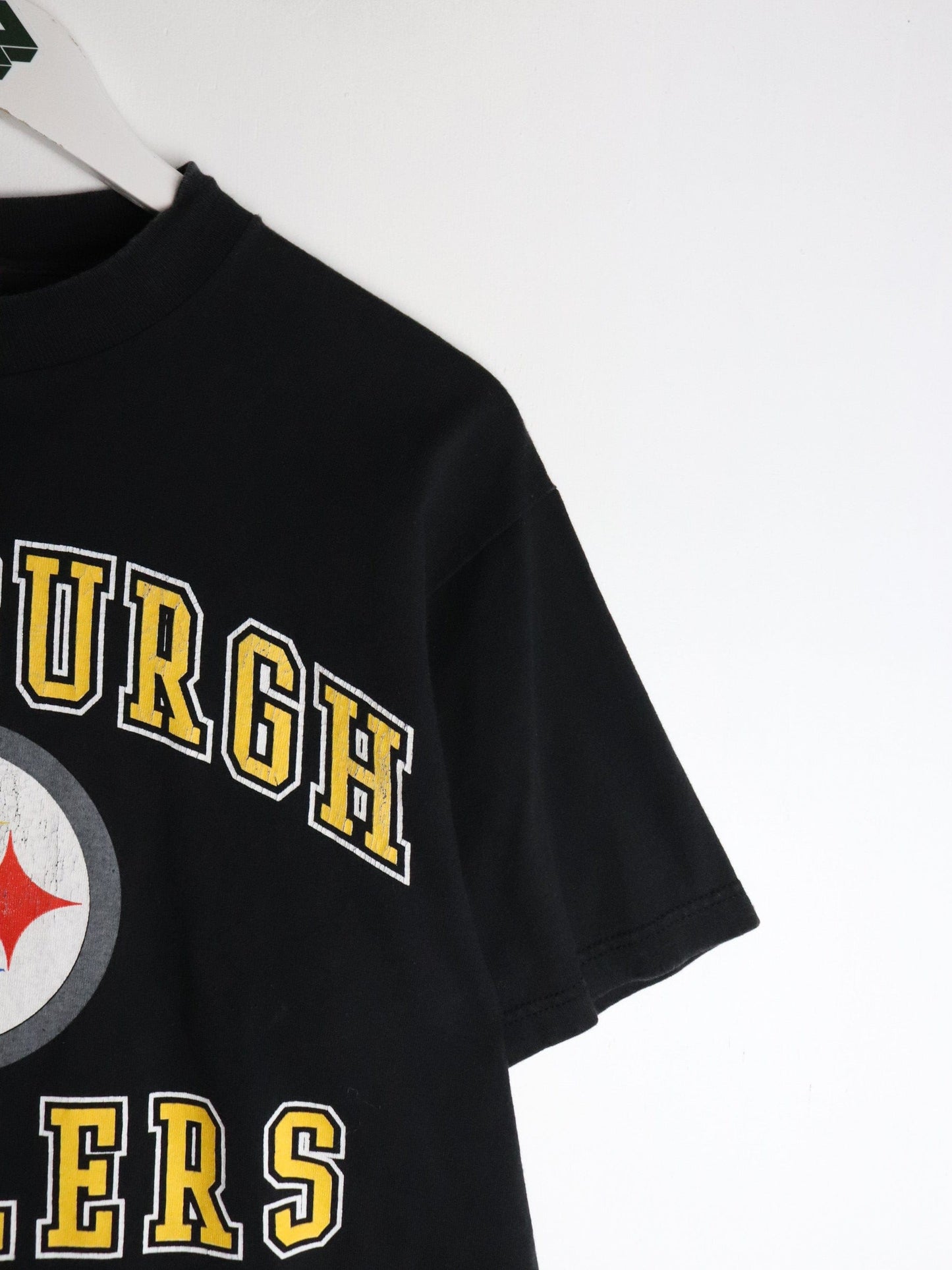 Vintage Pittsburgh Steelers T Shirt Mens Medium Black NFL from propervintagecanada
