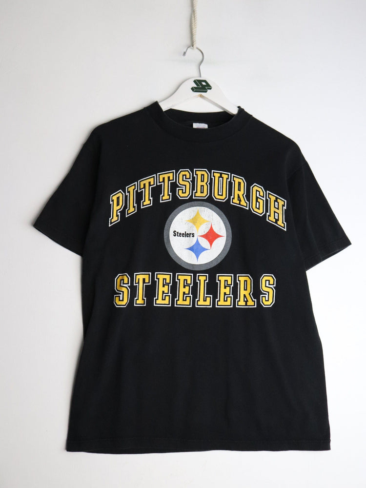 Vintage Pittsburgh Steelers T Shirt Mens Medium Black NFL from propervintagecanada