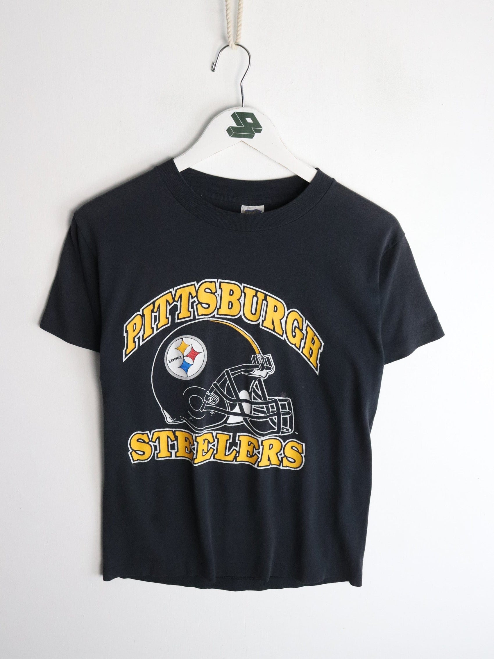 Vintage Pittsburgh Steelers T Shirt Mens Small Black