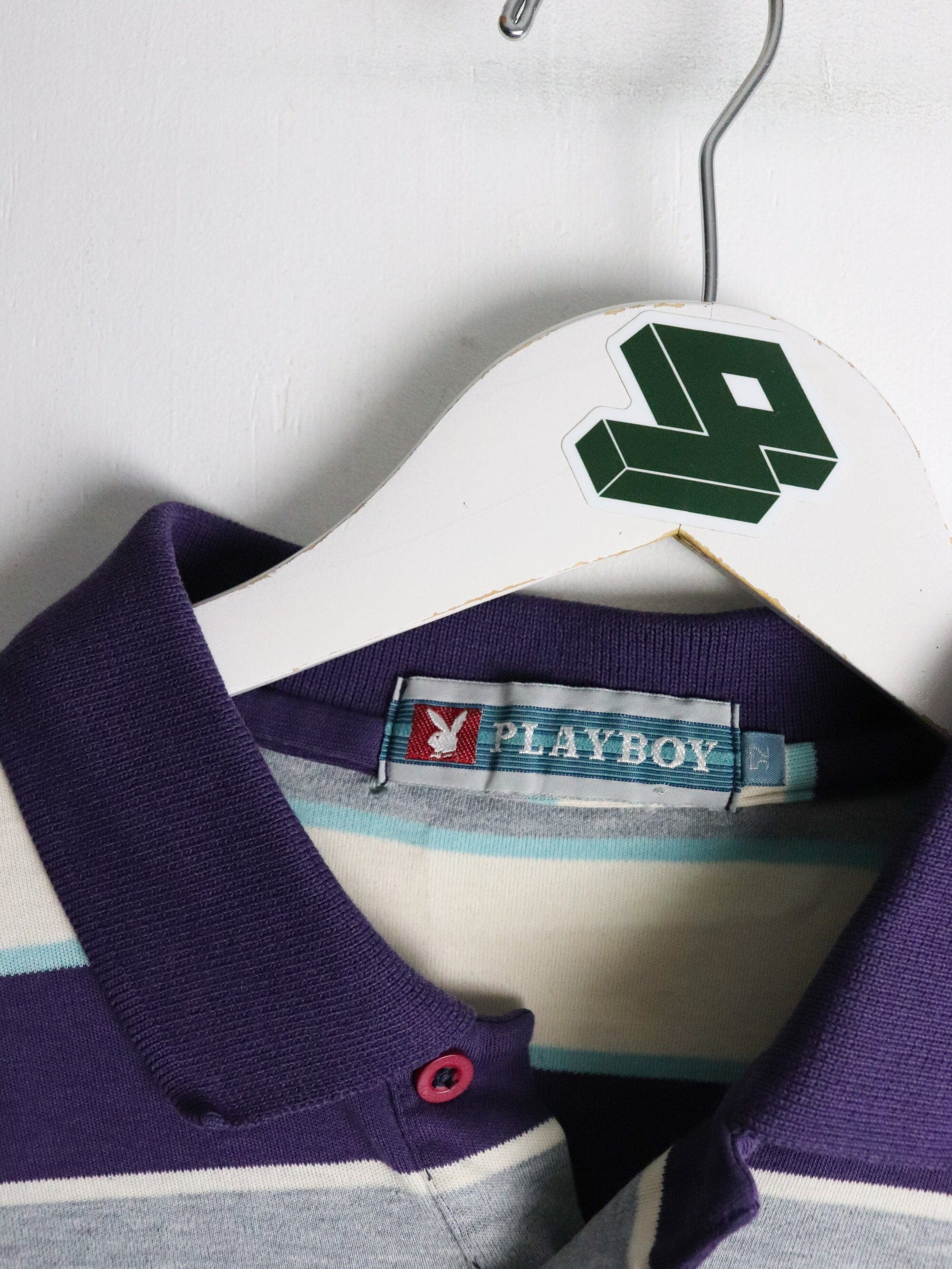 Vintage Playboy Shirt Fits Mens Medium Purple Rugby from propervintagecanada