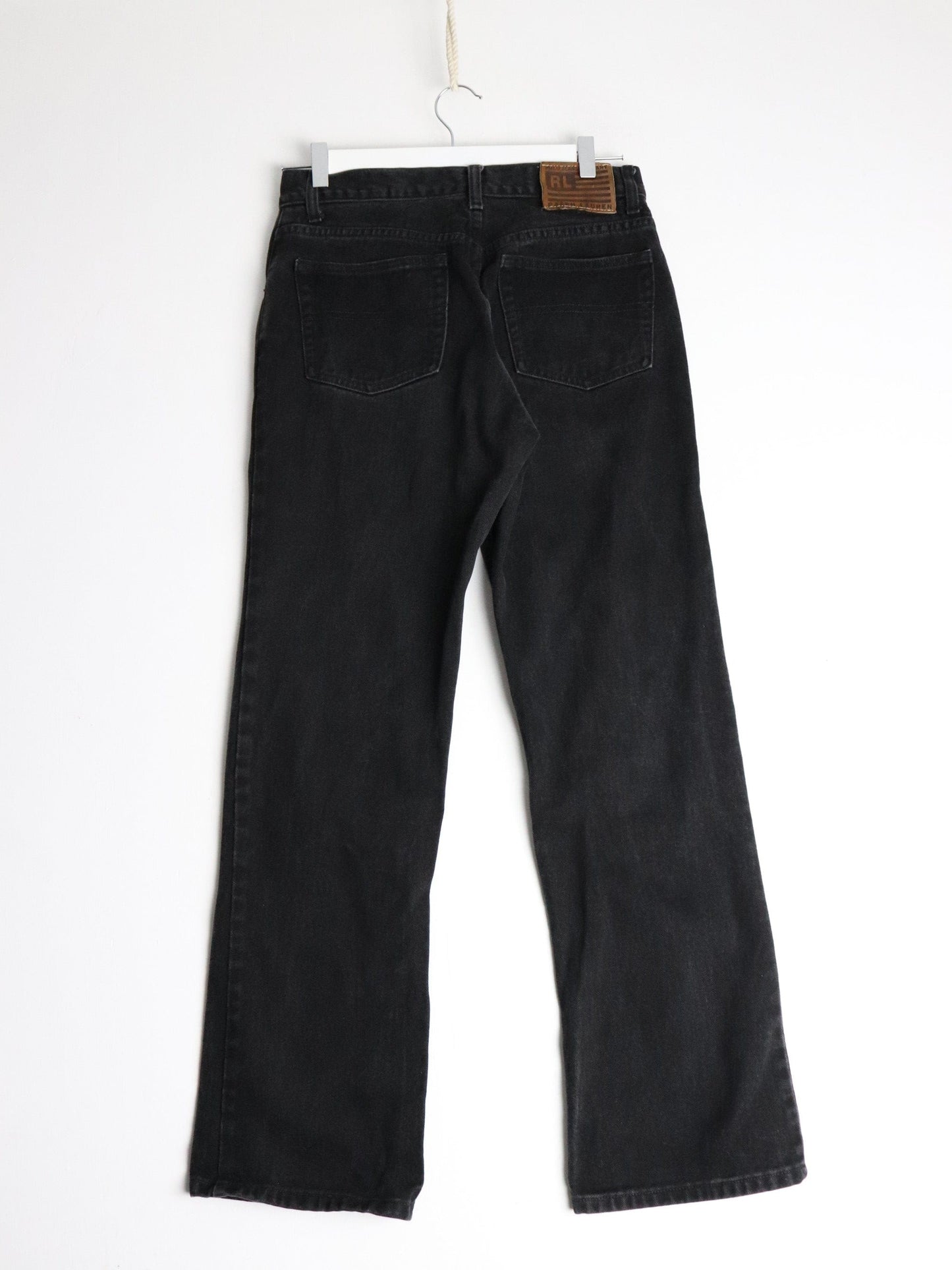 Vintage Polo Jeans Co Ralph Lauren Pants Mens 30 x 29 Black Denim Jeans from propervintagecanada