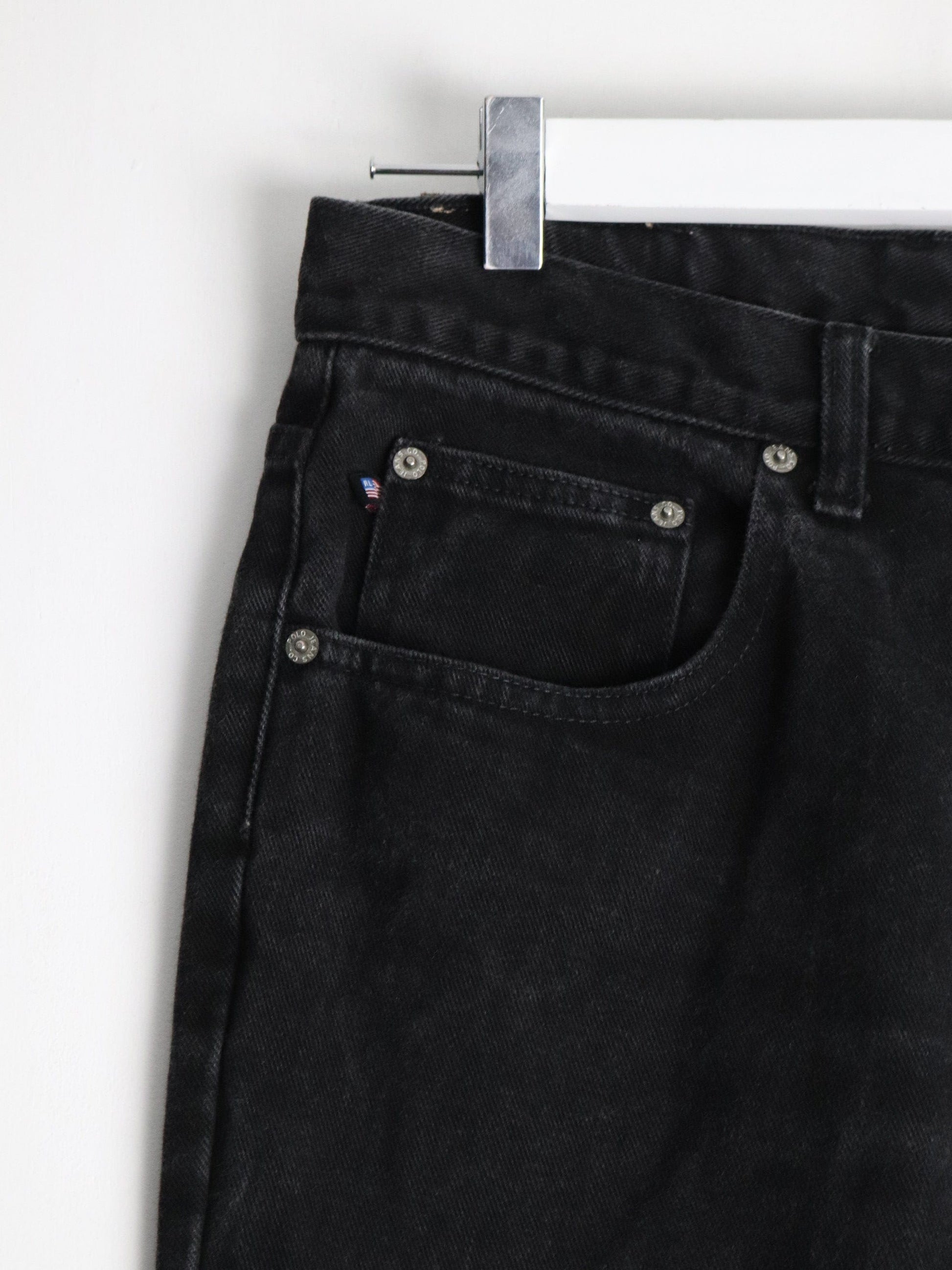 Vintage Polo Jeans Co Ralph Lauren Pants Mens 30 x 29 Black Denim Jeans from propervintagecanada