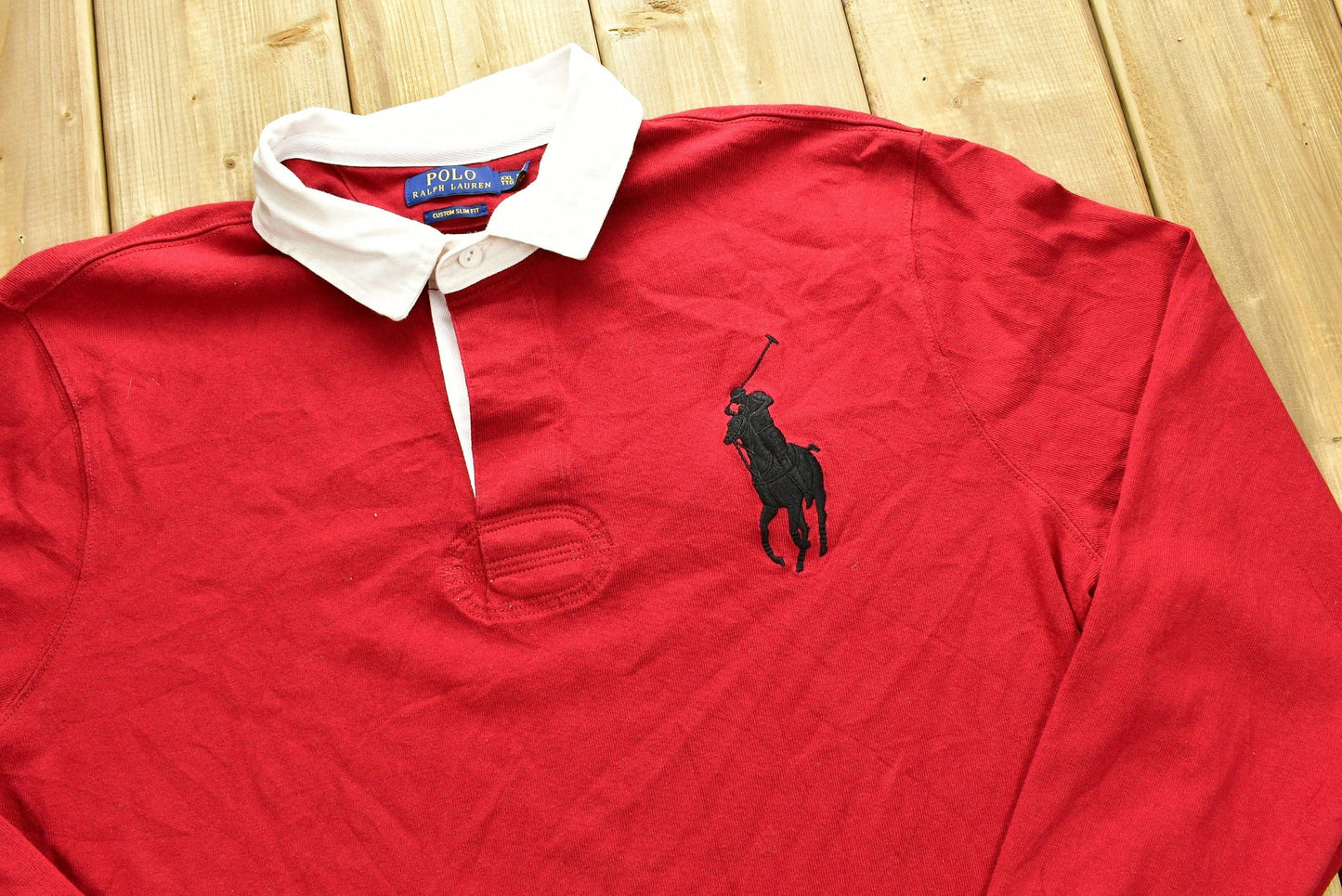 Vintage Polo Ralph Lauren Big Pony Sweatshirt / 90s Button Sweater / Embroidered / Athleisure / Streetwear / Rugby Sweater from propervintagecanada