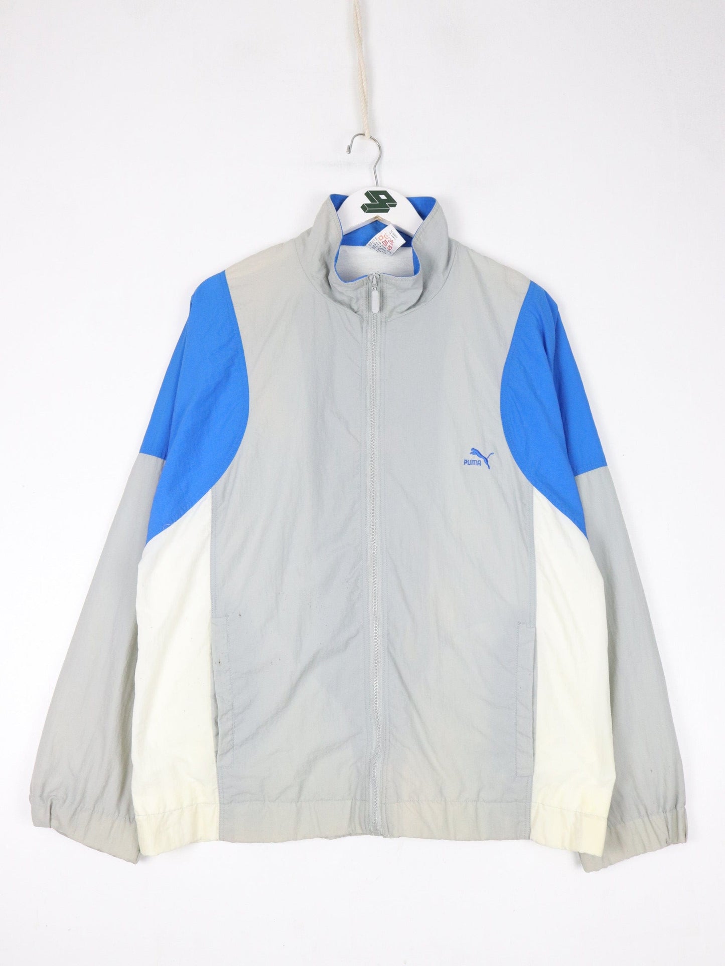 Vintage Puma Windbreaker Mens Large Grey Jacket 90s from propervintagecanada