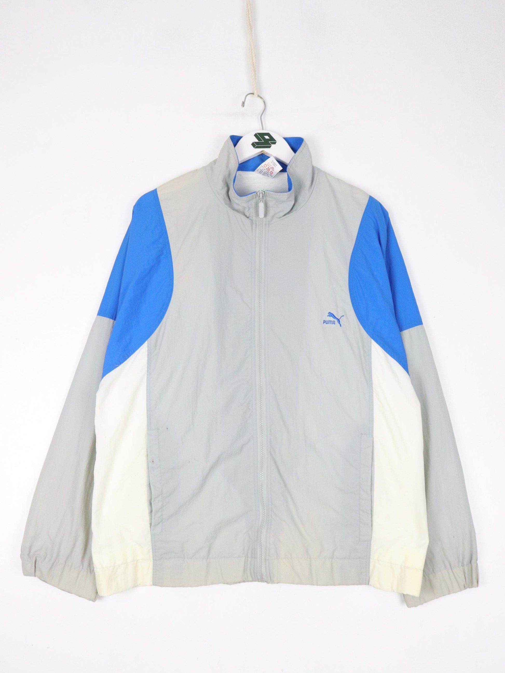 Vintage Puma Windbreaker Mens Large Grey Jacket 90s from propervintagecanada