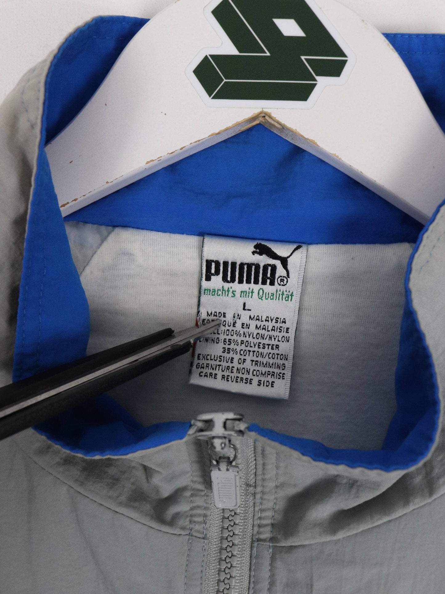 Vintage Puma Windbreaker Mens Large Grey Jacket 90s from propervintagecanada