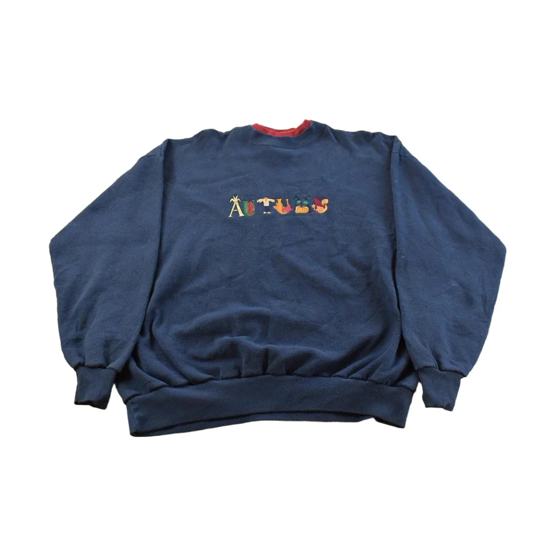 Vintage Pumpkin Autumn Crewneck Sweatshirt Women's 2X from propervintagecanada