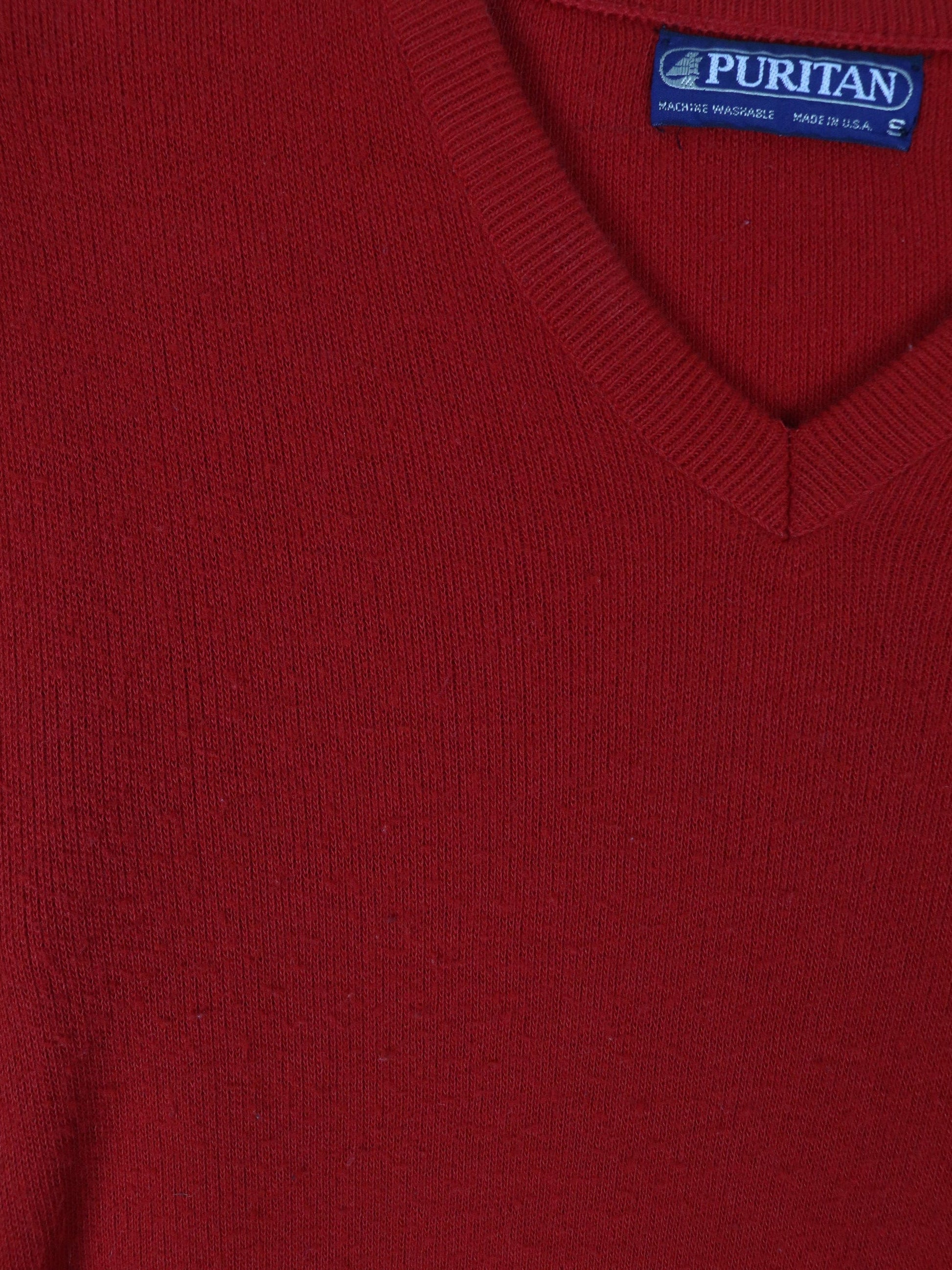 Vintage Puritan Sweater Mens Small Knit V Neck