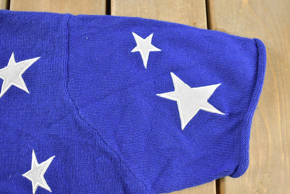 Vintage Quaker Factory American Flag Knit Short Sleeve Sweater Women's 2X from propervintagecanada