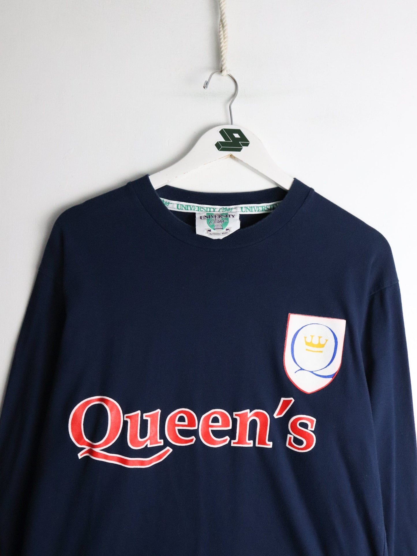 Vintage Queen's University T Shirt Mens Medium Blue