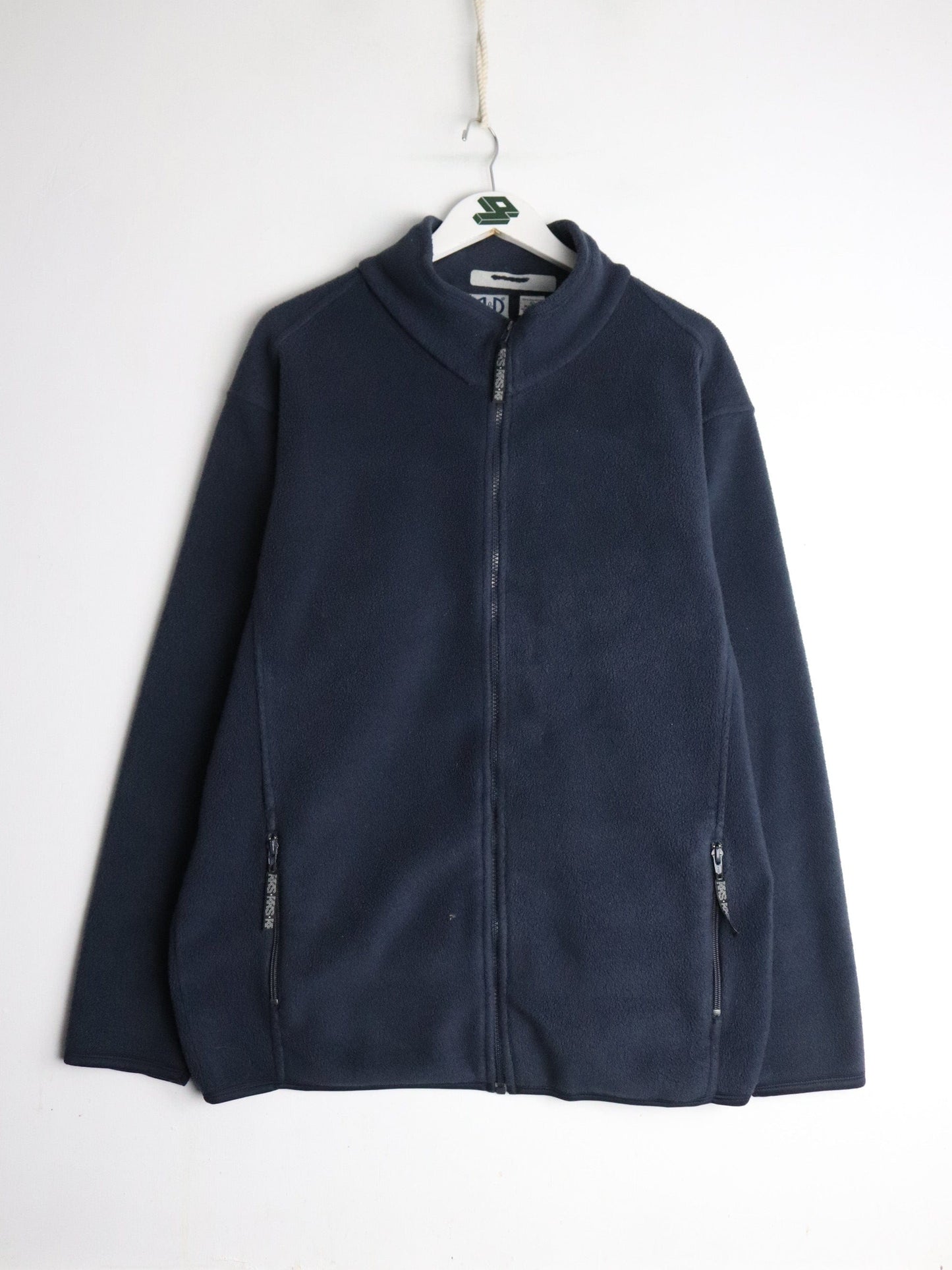 Vintage R & R Sport Sweater Mens Medium Blue Fleece Full Zip