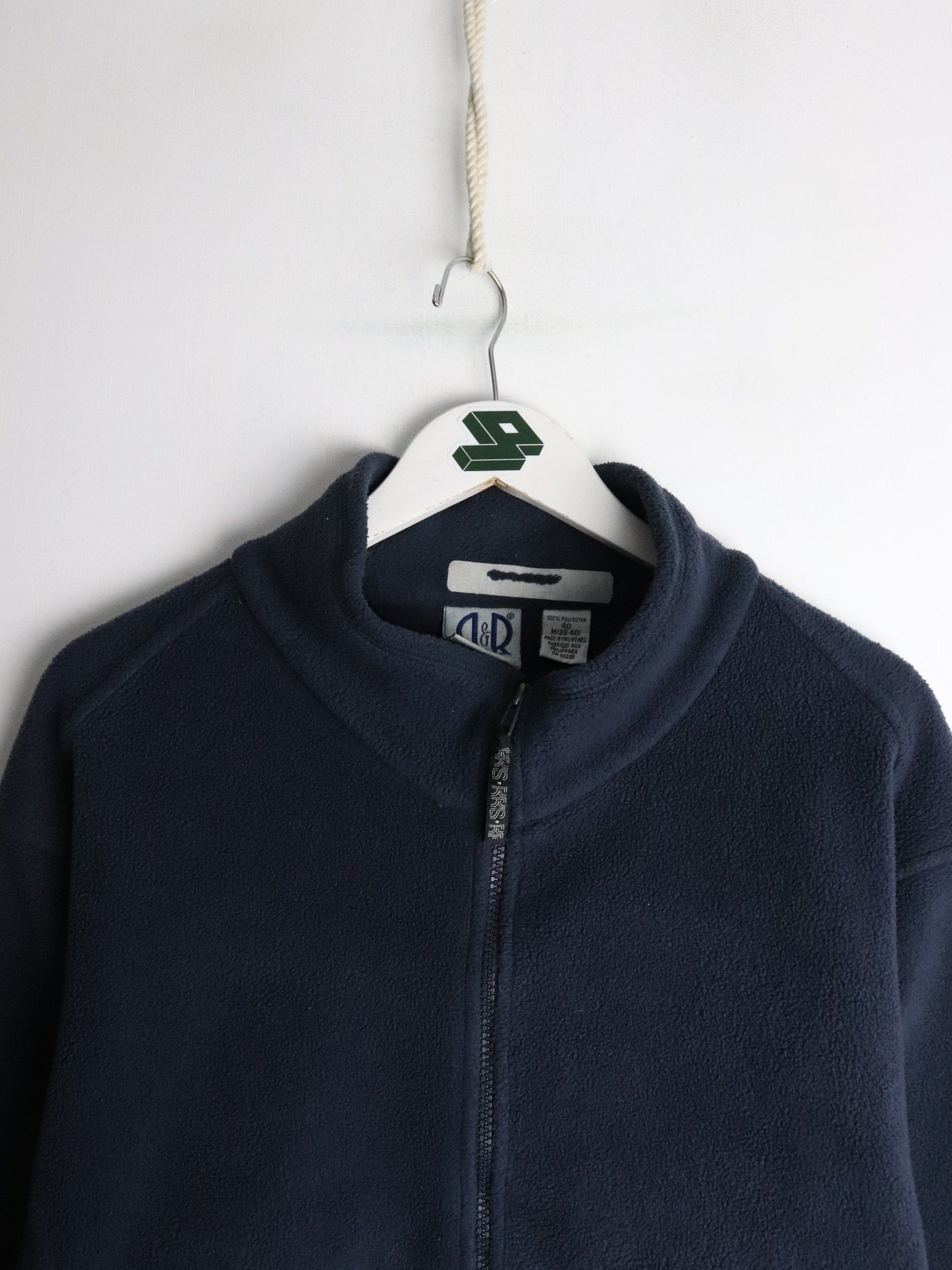Vintage R & R Sport Sweater Mens Medium Blue Fleece Full Zip