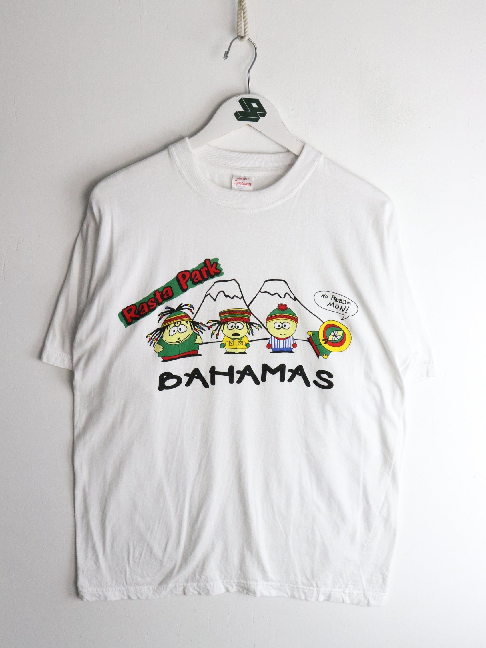 Vintage Rasta Park T Shirt Mens XL White