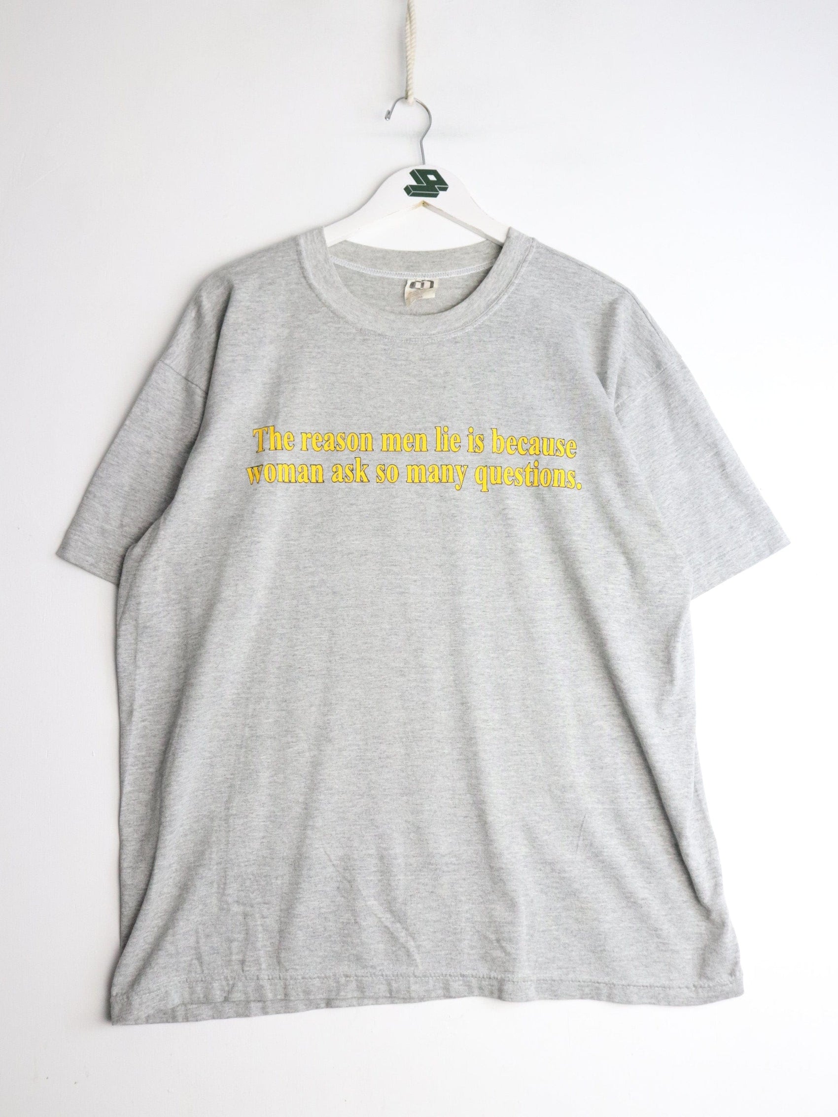 Vintage Reason Men Lie T Shirt Mens Large Grey Funny from propervintagecanada