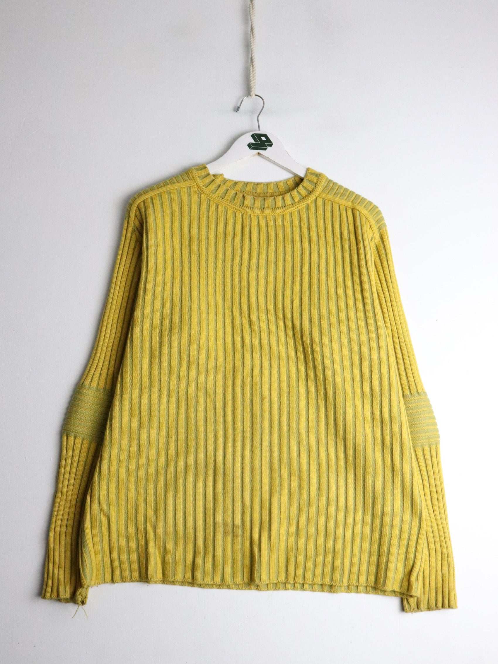 Vintage Red Zone Sweater Mens Medium Yellow Knit