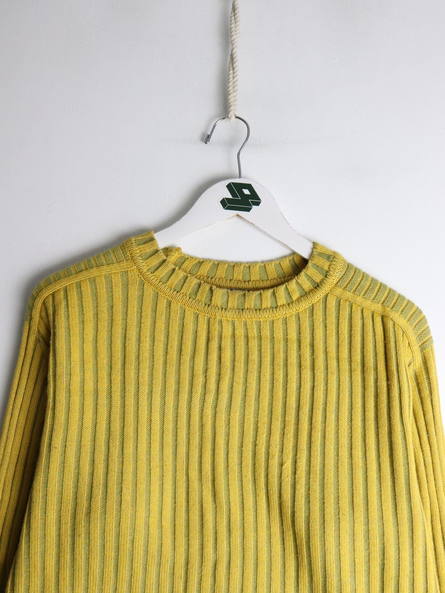 Vintage Red Zone Sweater Mens Medium Yellow Knit from propervintagecanada