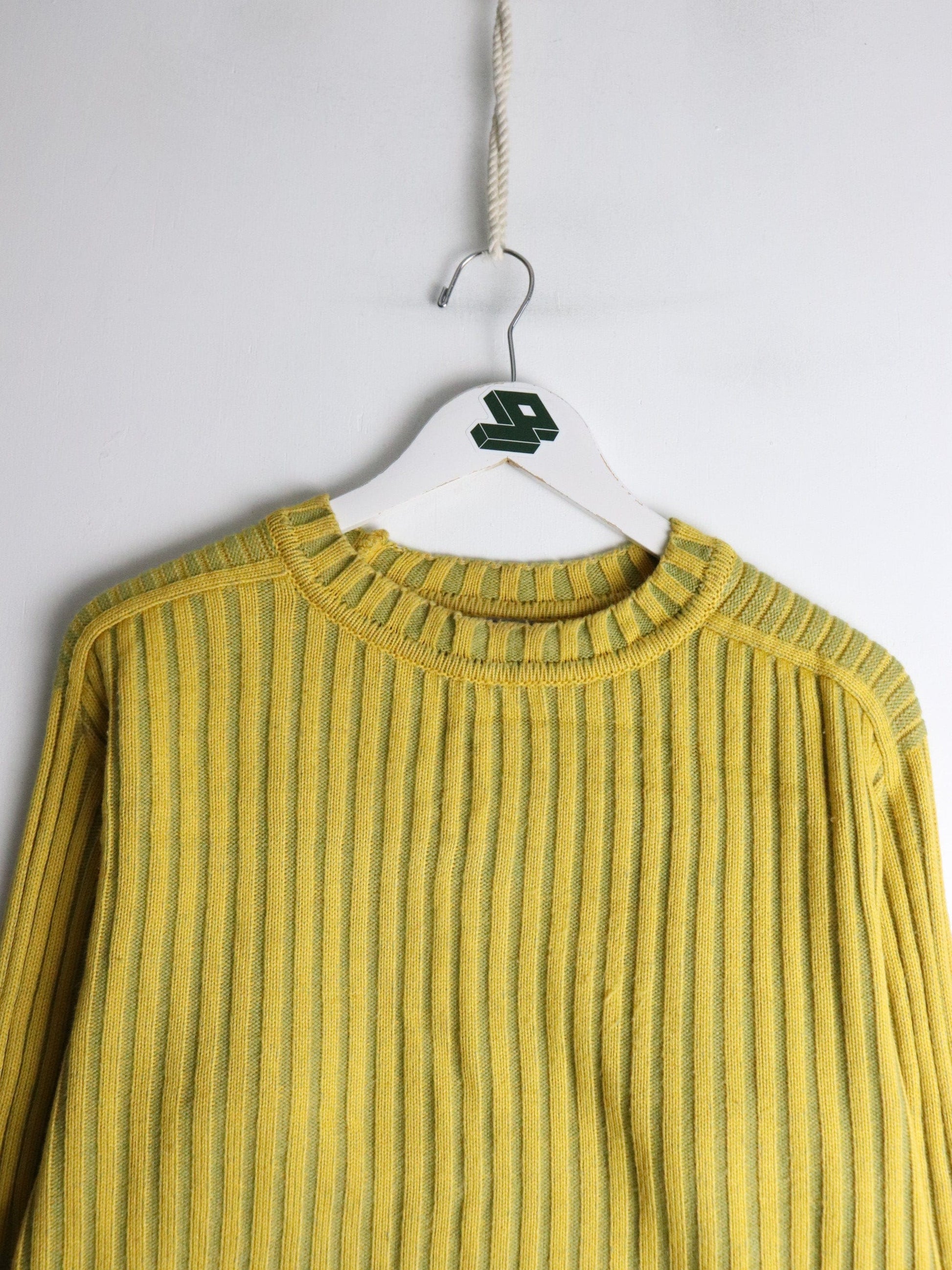 Vintage Red Zone Sweater Mens Medium Yellow Knit from propervintagecanada