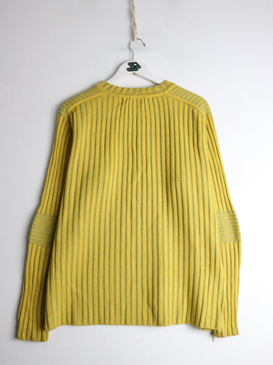 Vintage Red Zone Sweater Mens Medium Yellow Knit
