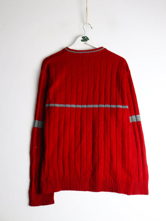 Vintage Reebok Sweater Mens Large Red Knit from propervintagecanada