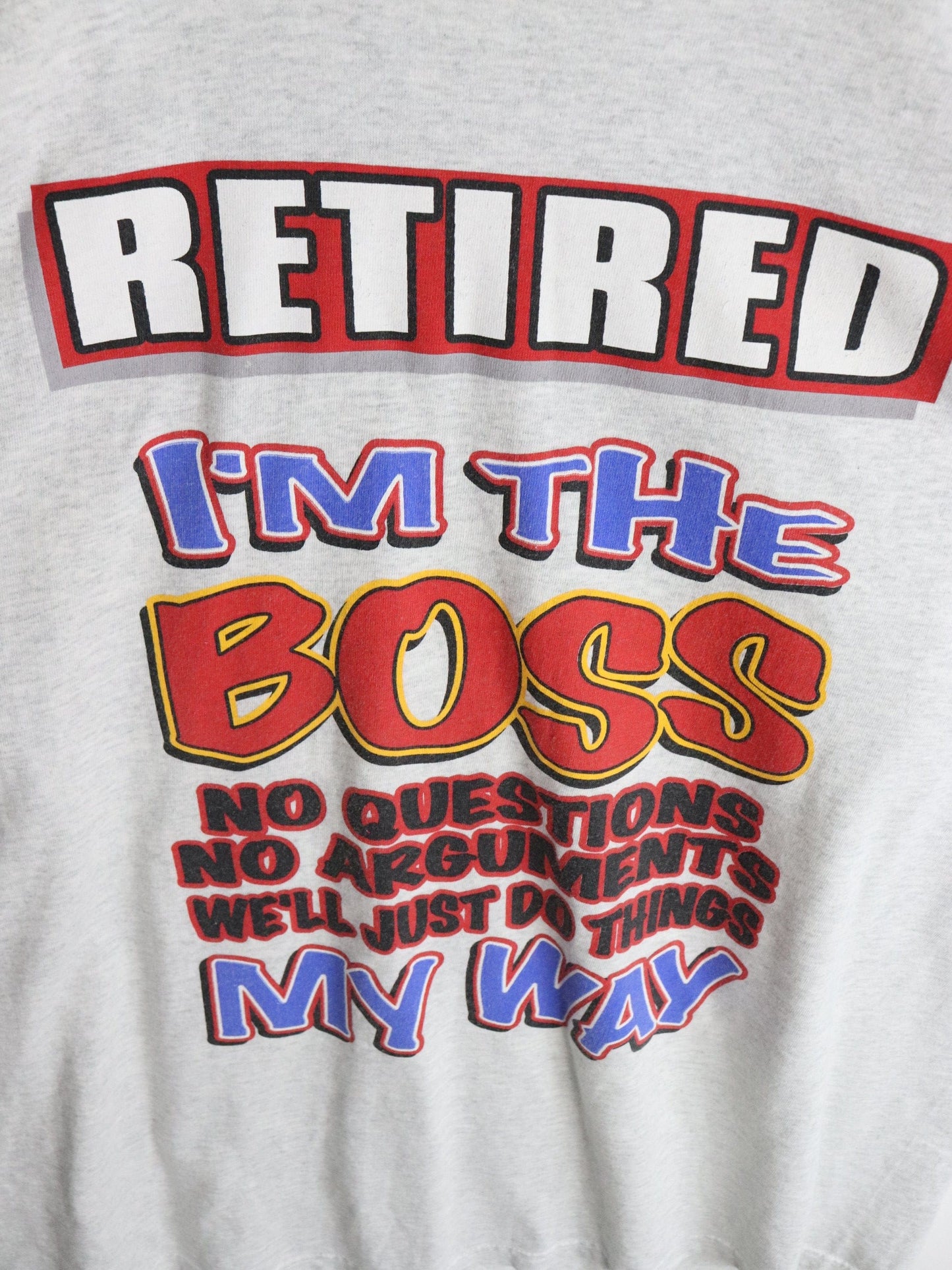 Vintage Retired T Shirt Mens 2XL Grey from propervintagecanada