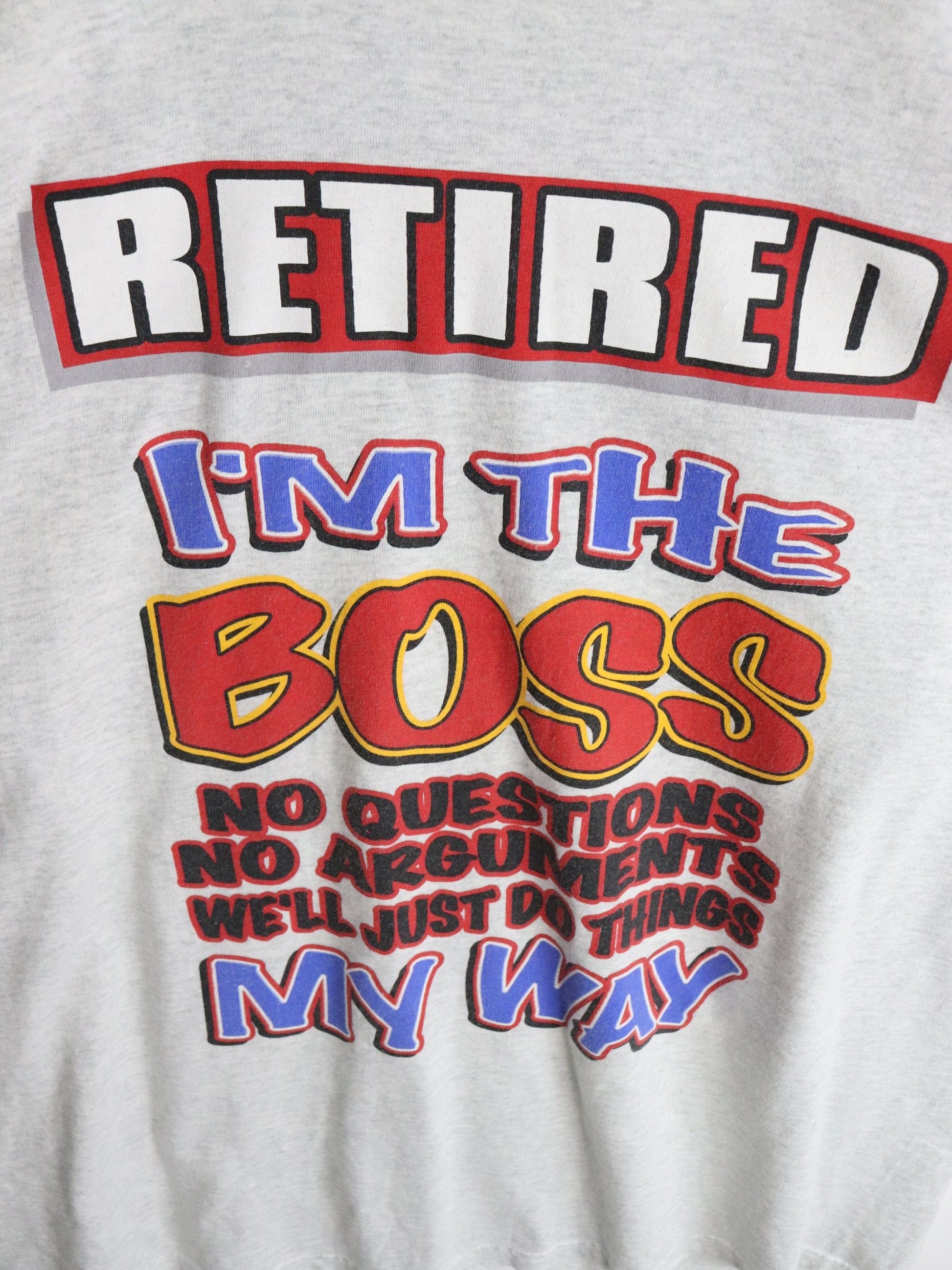 Vintage Retired T Shirt Mens 2XL Grey from propervintagecanada