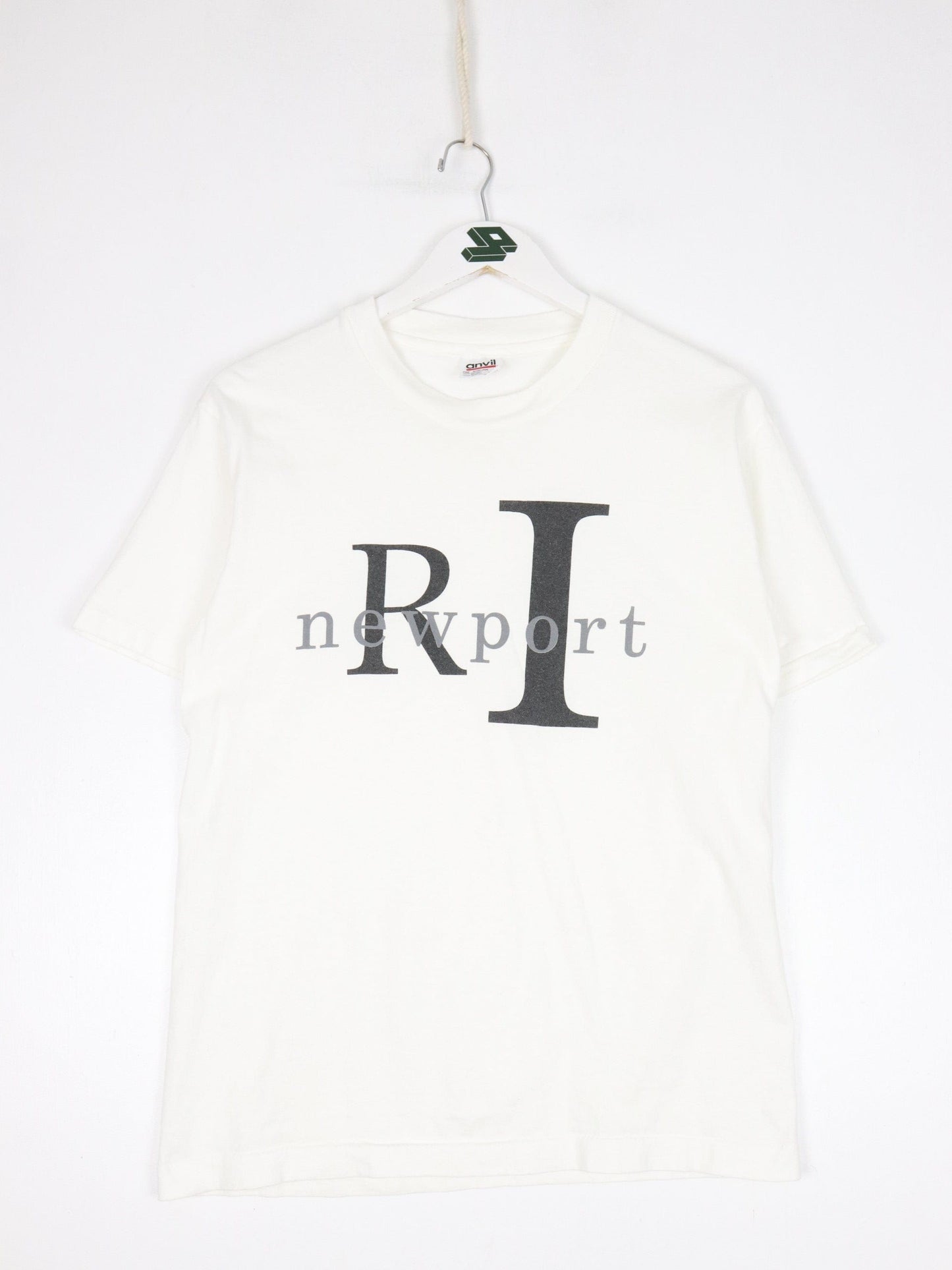 Vintage Rhode Island T Shirt Fits Mens Small White Newport 90s USA
