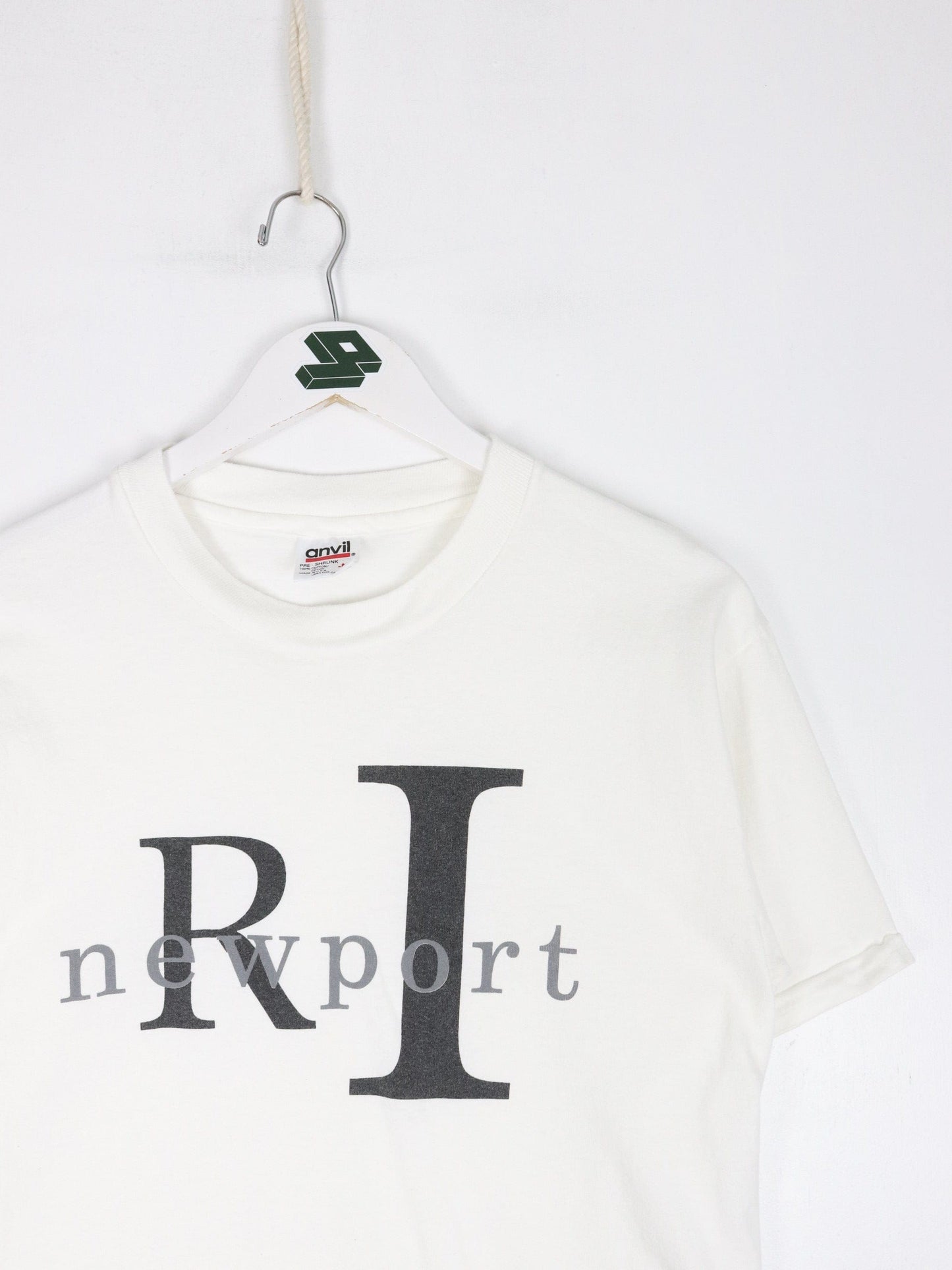 Vintage Rhode Island T Shirt Fits Mens Small White Newport 90s USA