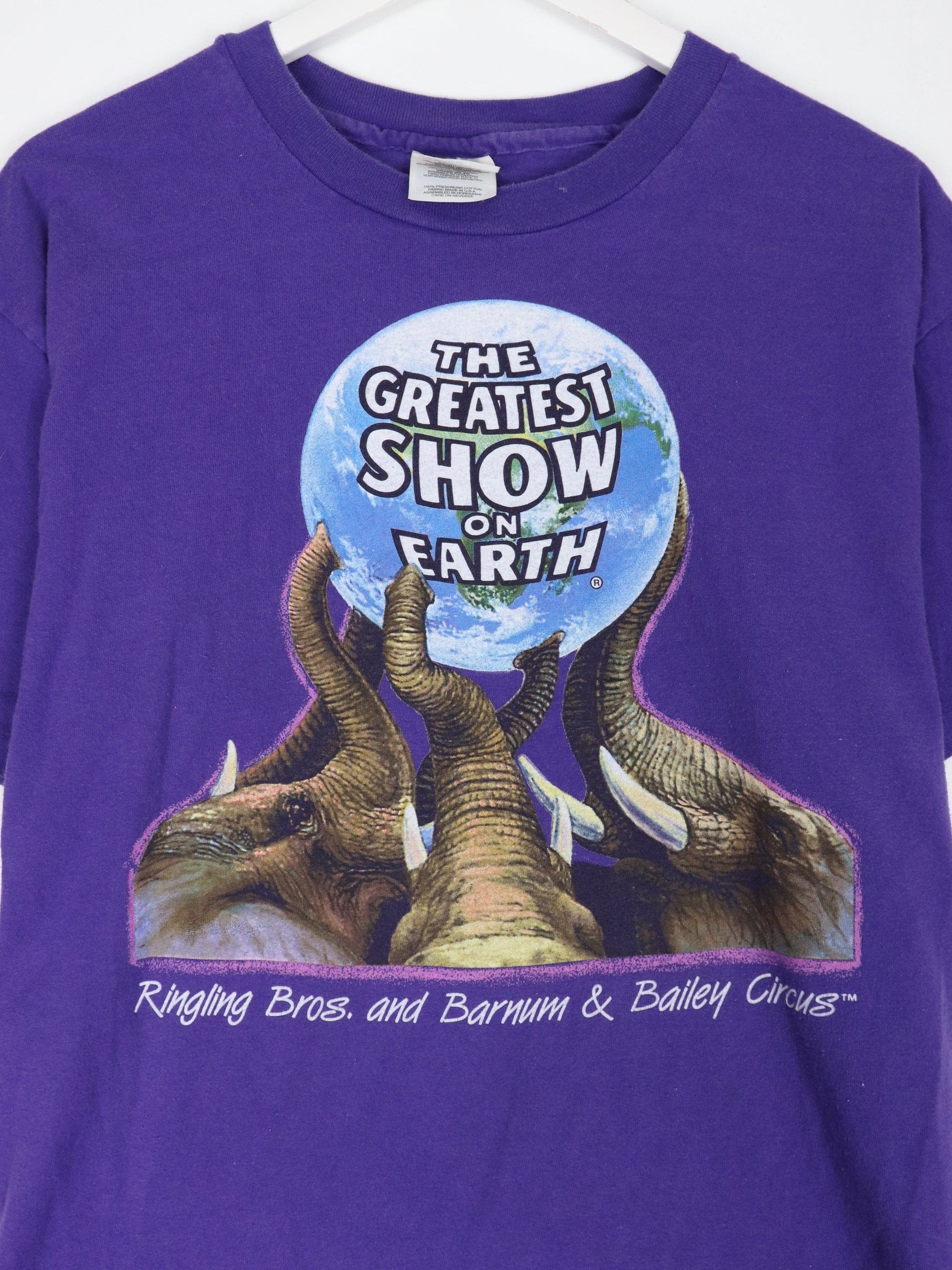 Vintage Ringling Bros T Shirt Mens L Purple Circus Animals