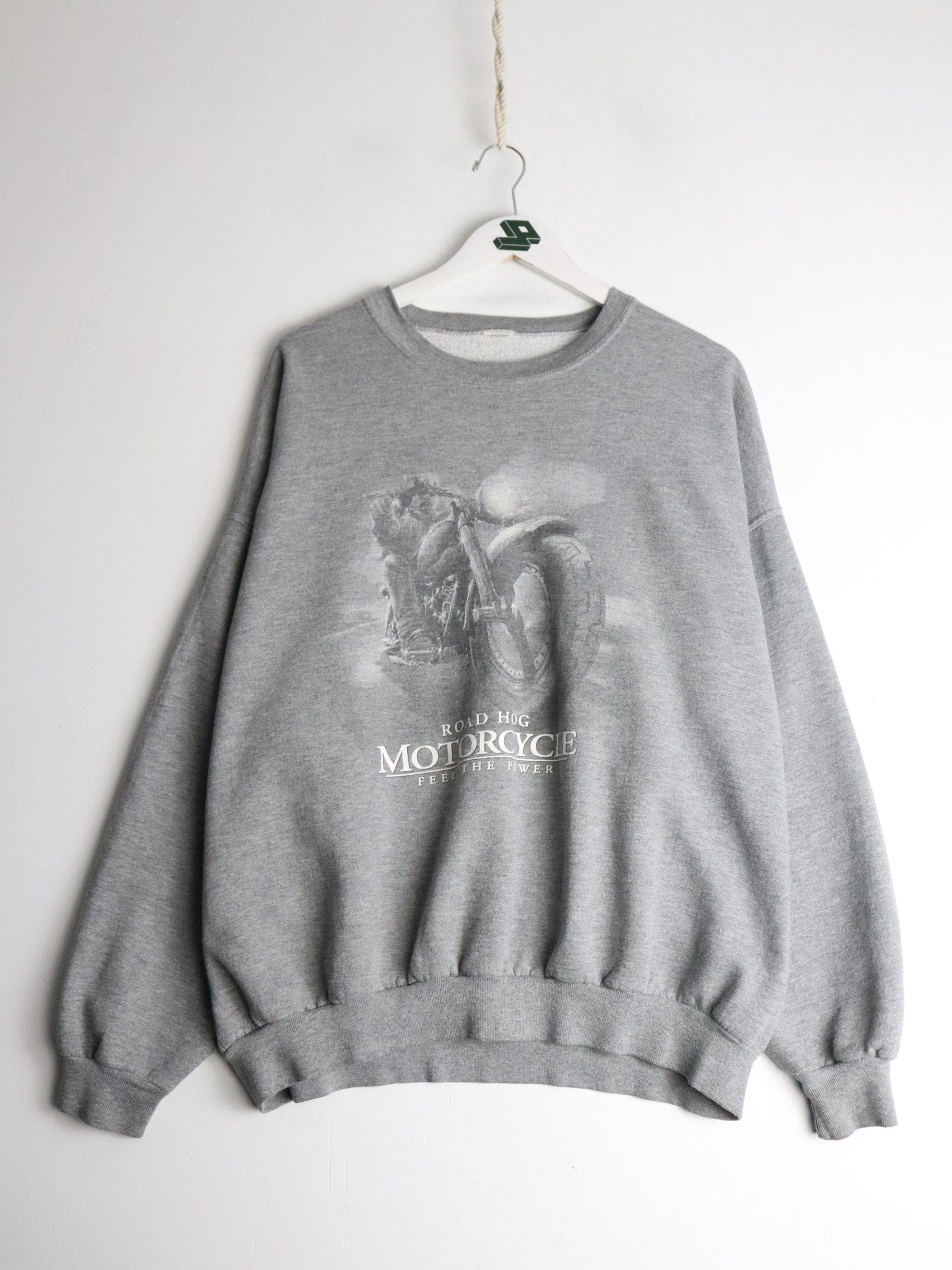 Vintage Road Hog Motorcycle Sweatshirt Mens XL Grey from propervintagecanada