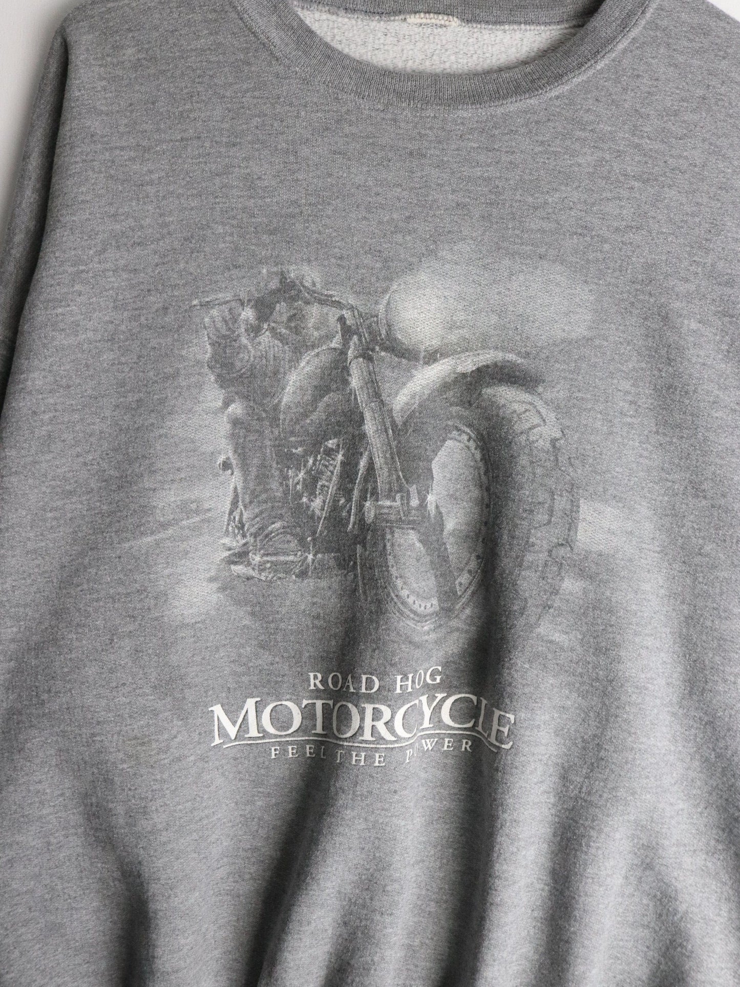 Vintage Road Hog Motorcycle Sweatshirt Mens XL Grey