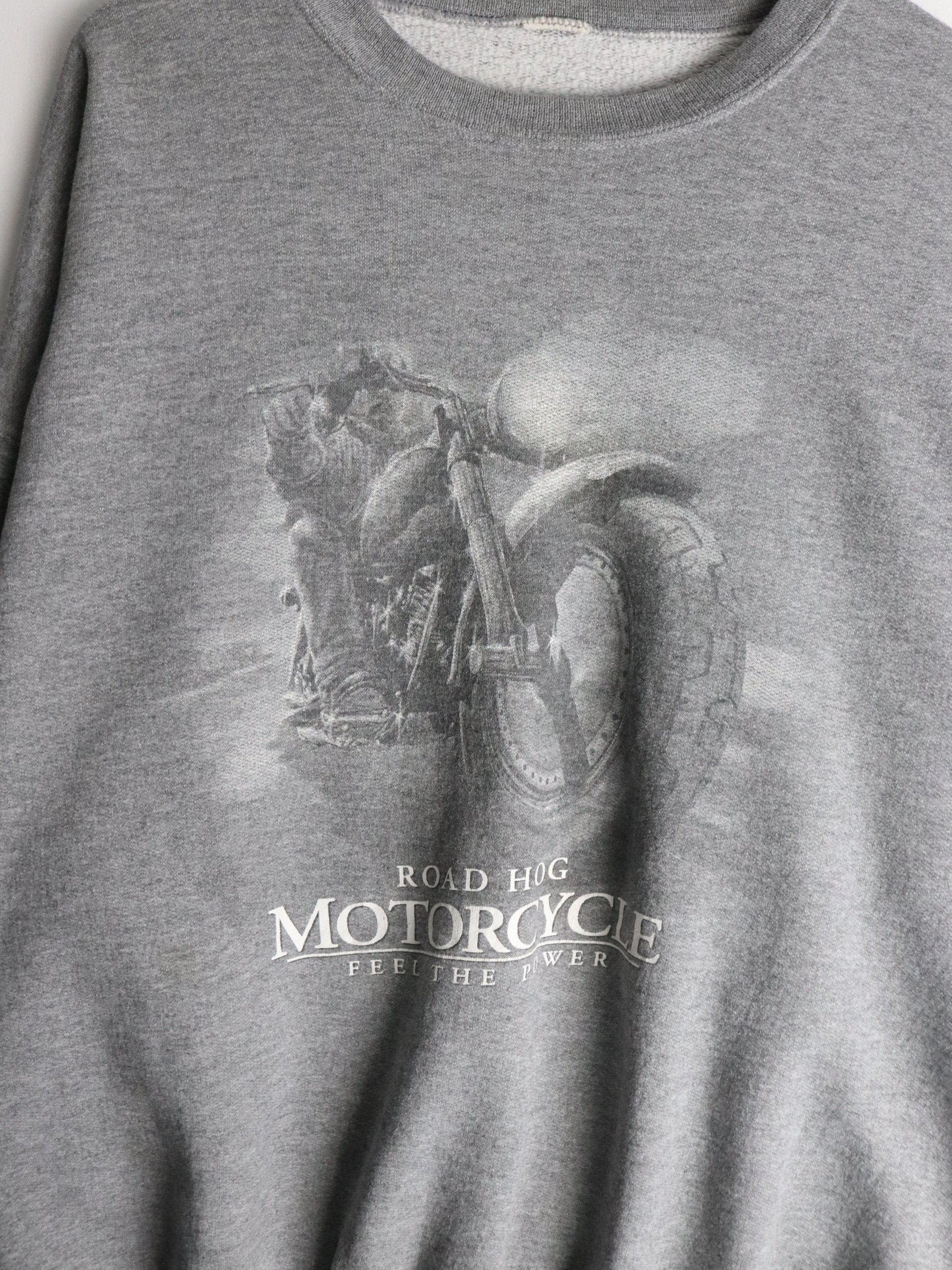 Vintage Road Hog Motorcycle Sweatshirt Mens XL Grey