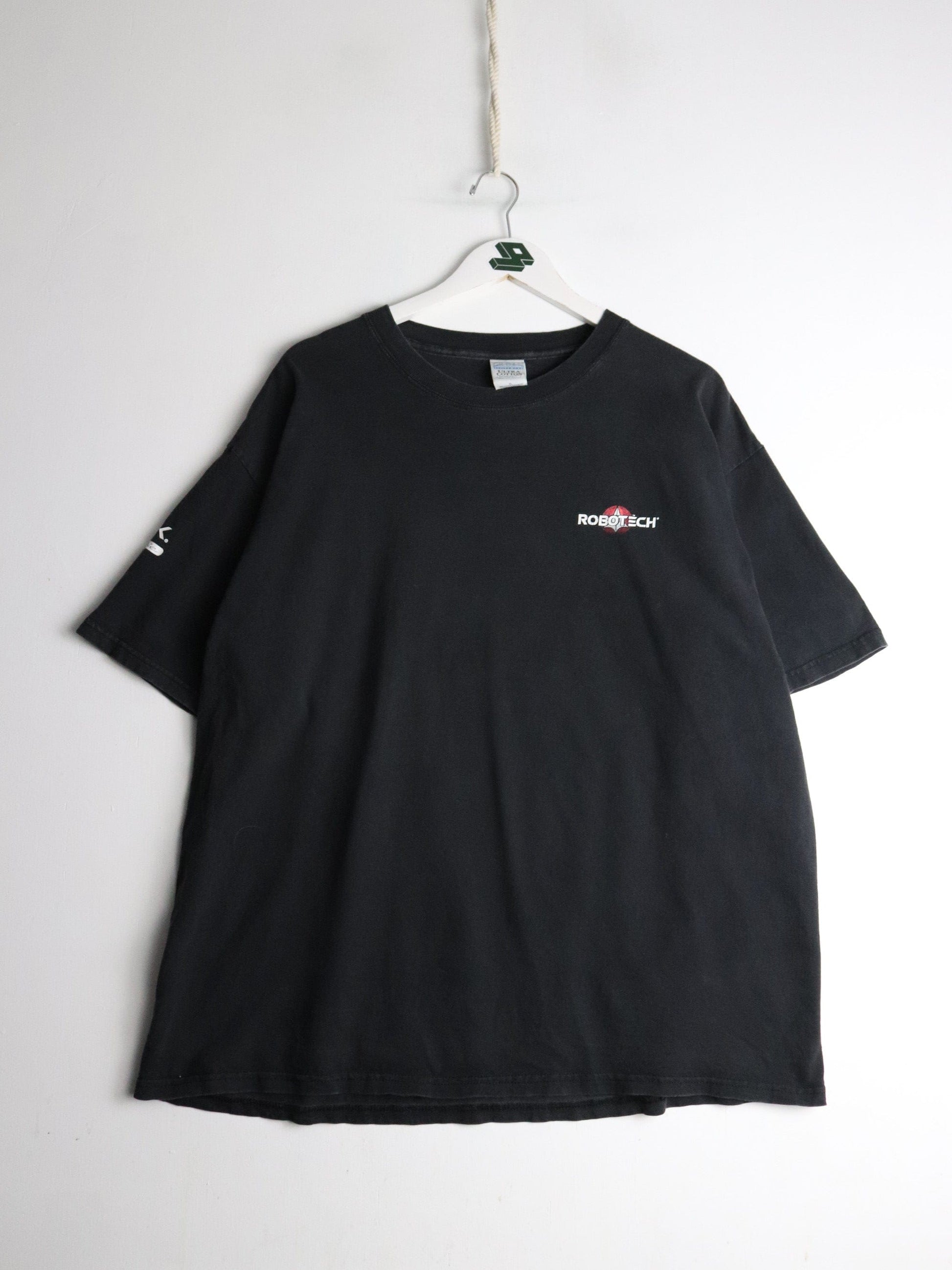 Vintage Robotech T Shirt Mens XL Black Skull One Anime from propervintagecanada