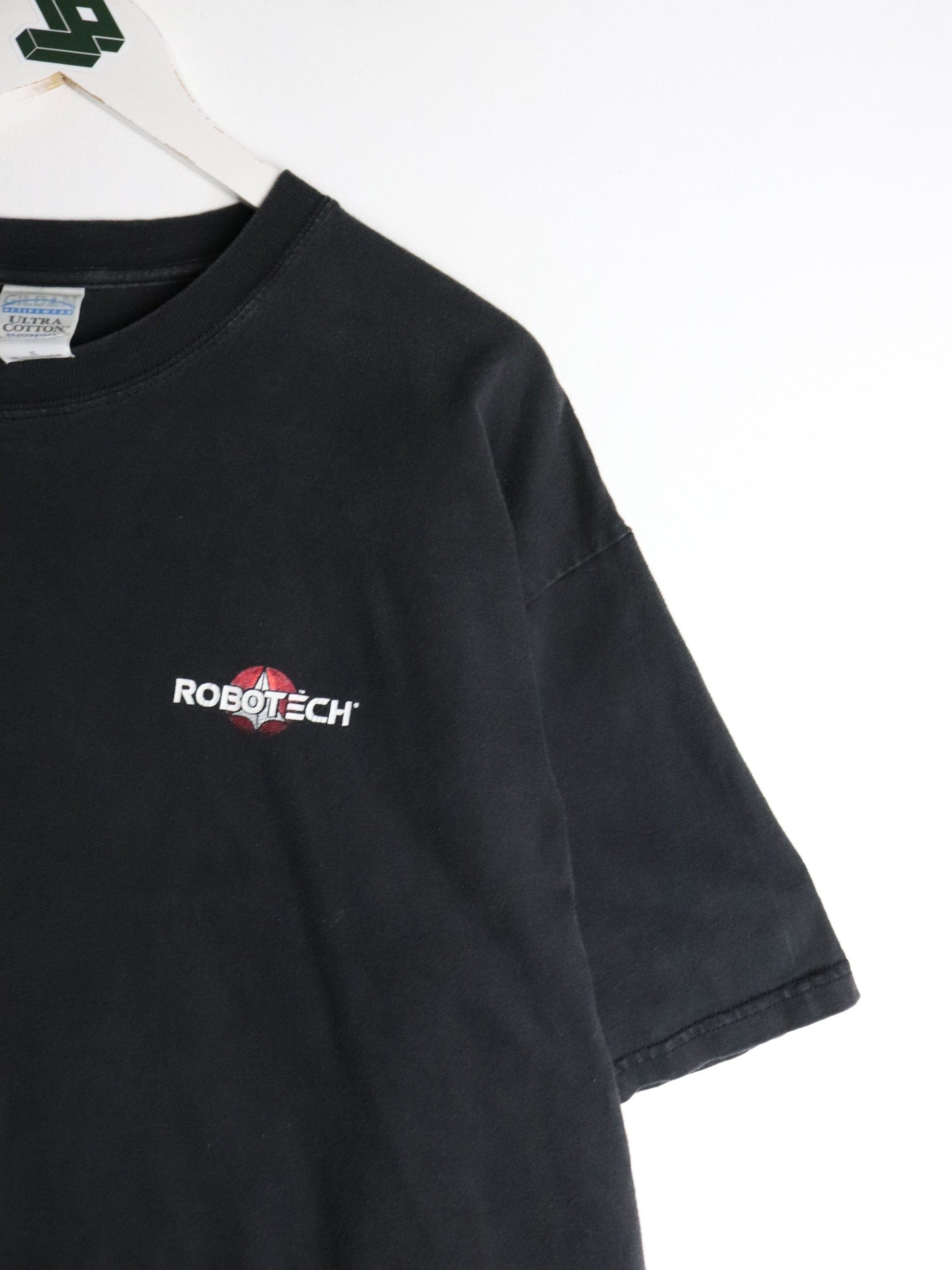 Vintage Robotech T Shirt Mens XL Black Skull One Anime from propervintagecanada