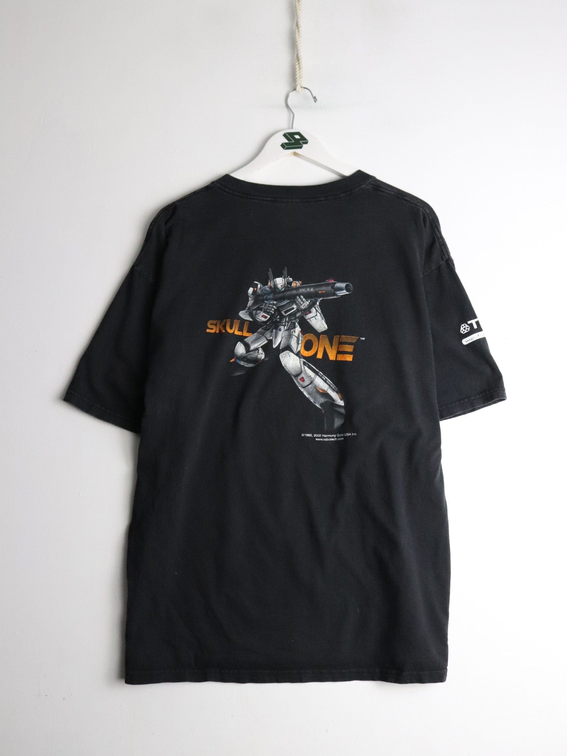 Vintage Robotech T Shirt Mens XL Black Skull One Anime from propervintagecanada
