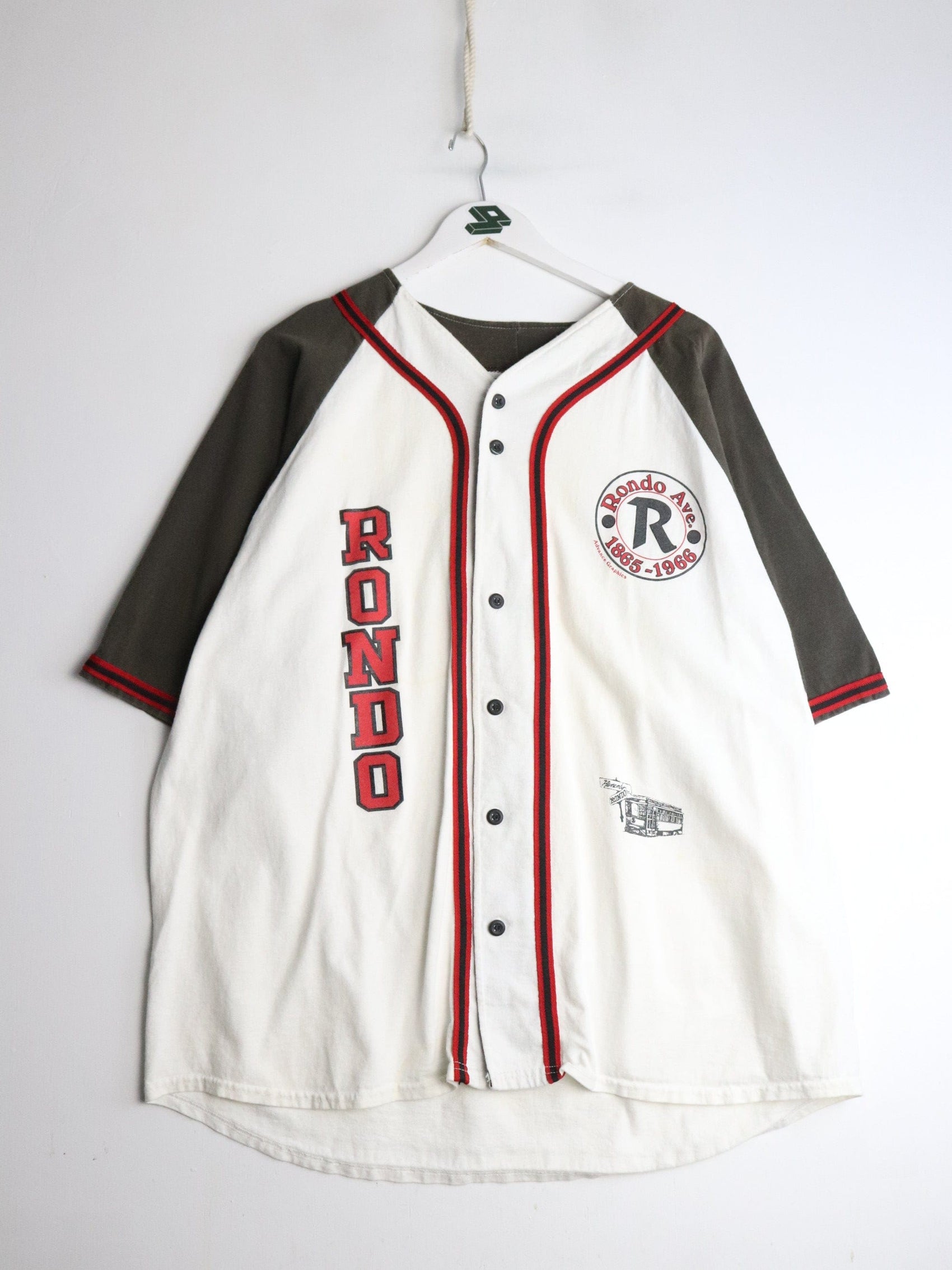 Vintage Rondo Ave Baseball Shirt Mens 2XL White from propervintagecanada