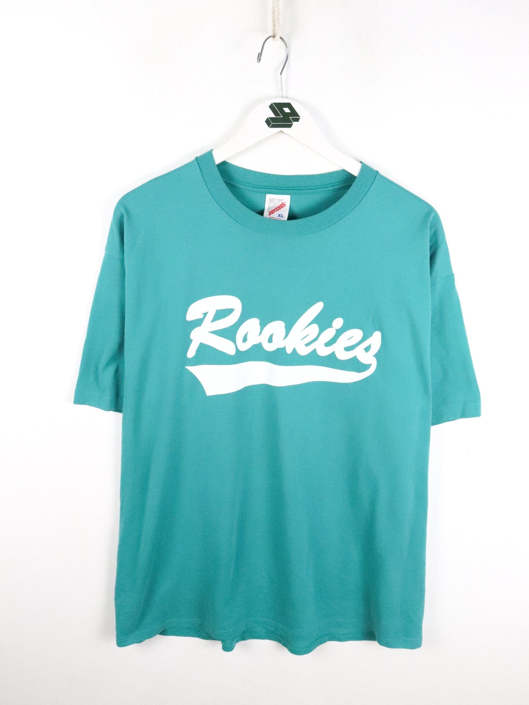 Vintage Rookies Baseball T Shirt Mens XL Turquoise