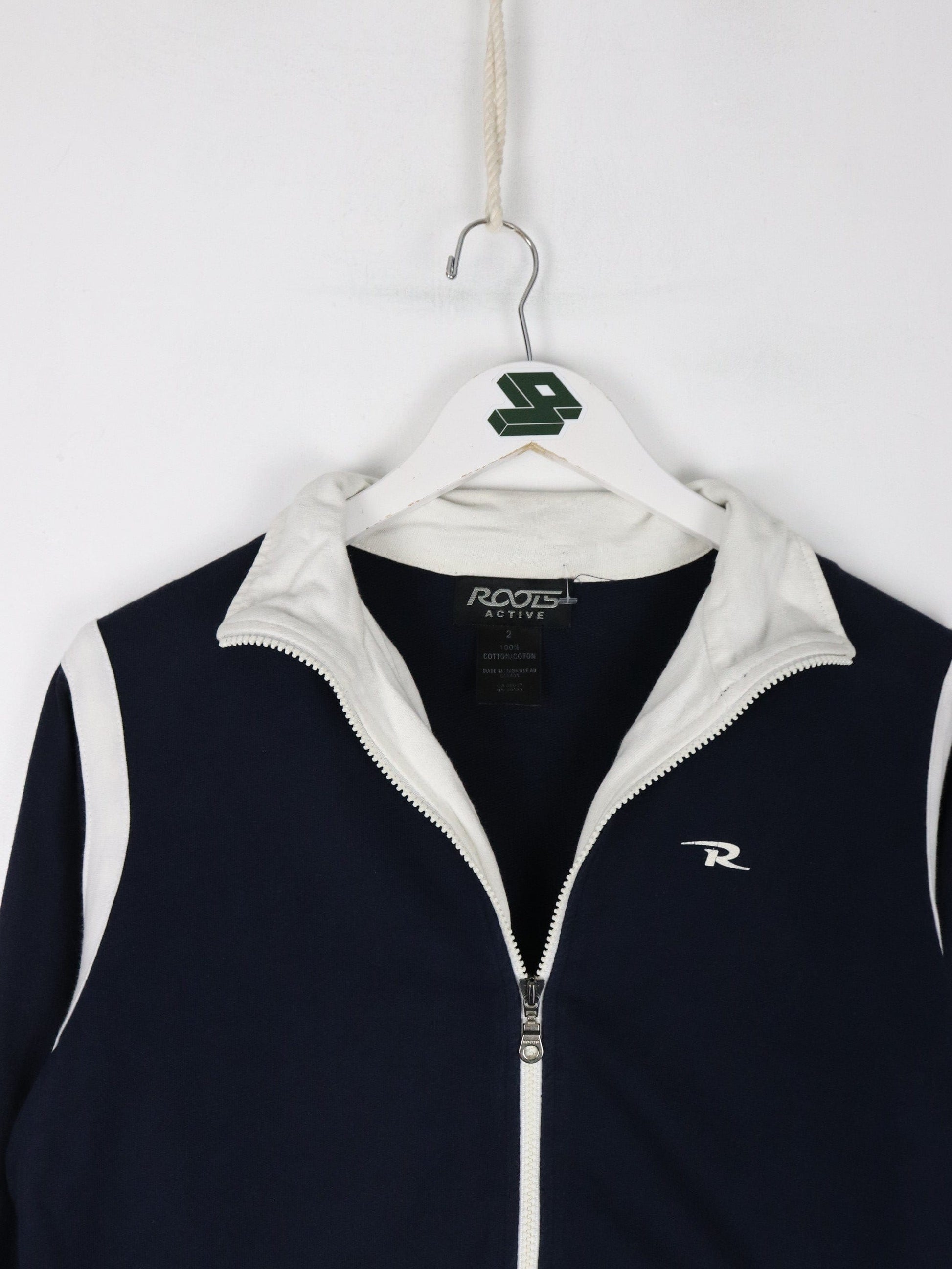 Vintage Roots Active Sweatshirt Fits Youth Medium Blue Full Zip from propervintagecanada