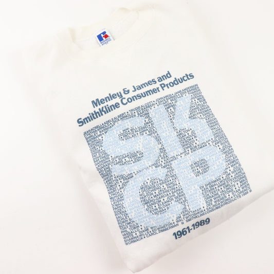 Vintage Russell Athletic Sweatshirt Fits Mens Large White SmithKline Consumer Products Sweater from propervintagecanada