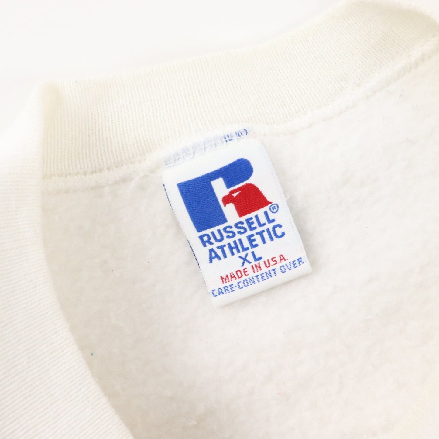 Vintage Russell Athletic Sweatshirt Fits Mens Large White SmithKline Consumer Products Sweater from propervintagecanada