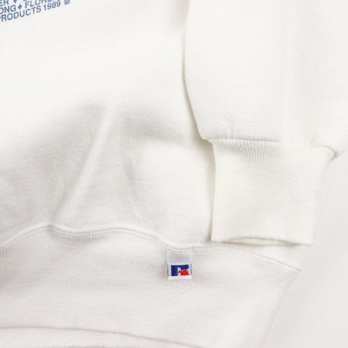 Vintage Russell Athletic Sweatshirt Fits Mens Large White SmithKline Consumer Products Sweater from propervintagecanada