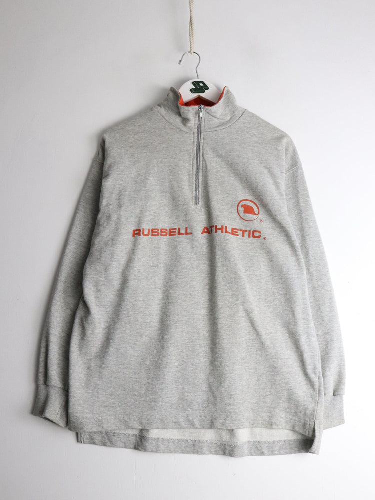 Vintage Russell Athletic Sweatshirt Mens Medium Grey Quarter Zip from propervintagecanada