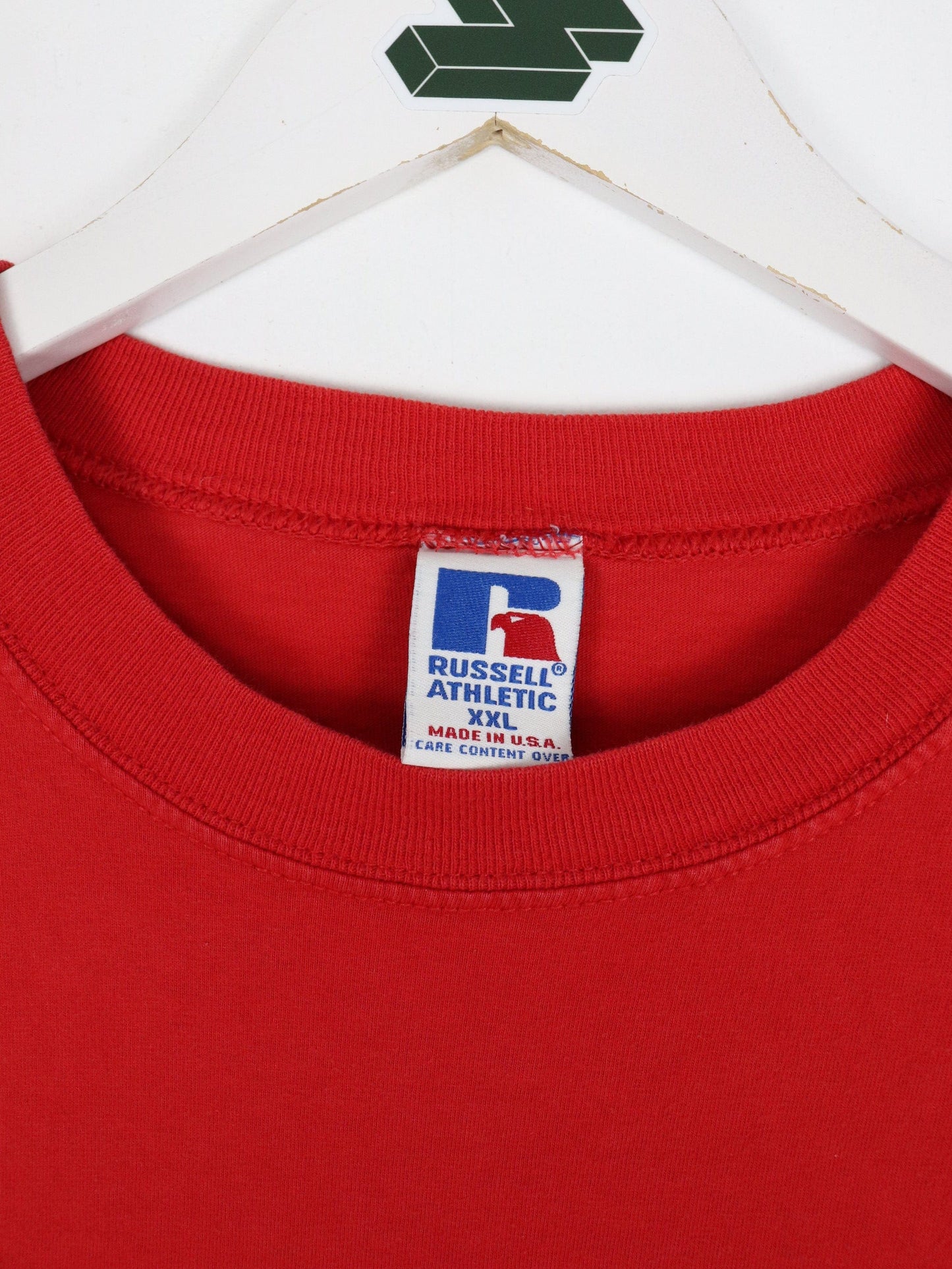 Vintage Russell Athletic T Shirt Mens 2XL Red Pocket Blank 90s