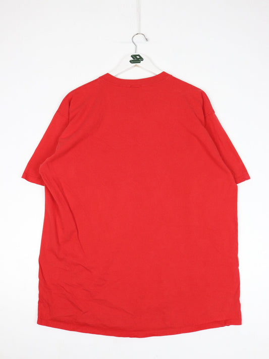 Vintage Russell Athletic T Shirt Mens 2XL Red Pocket Blank 90s
