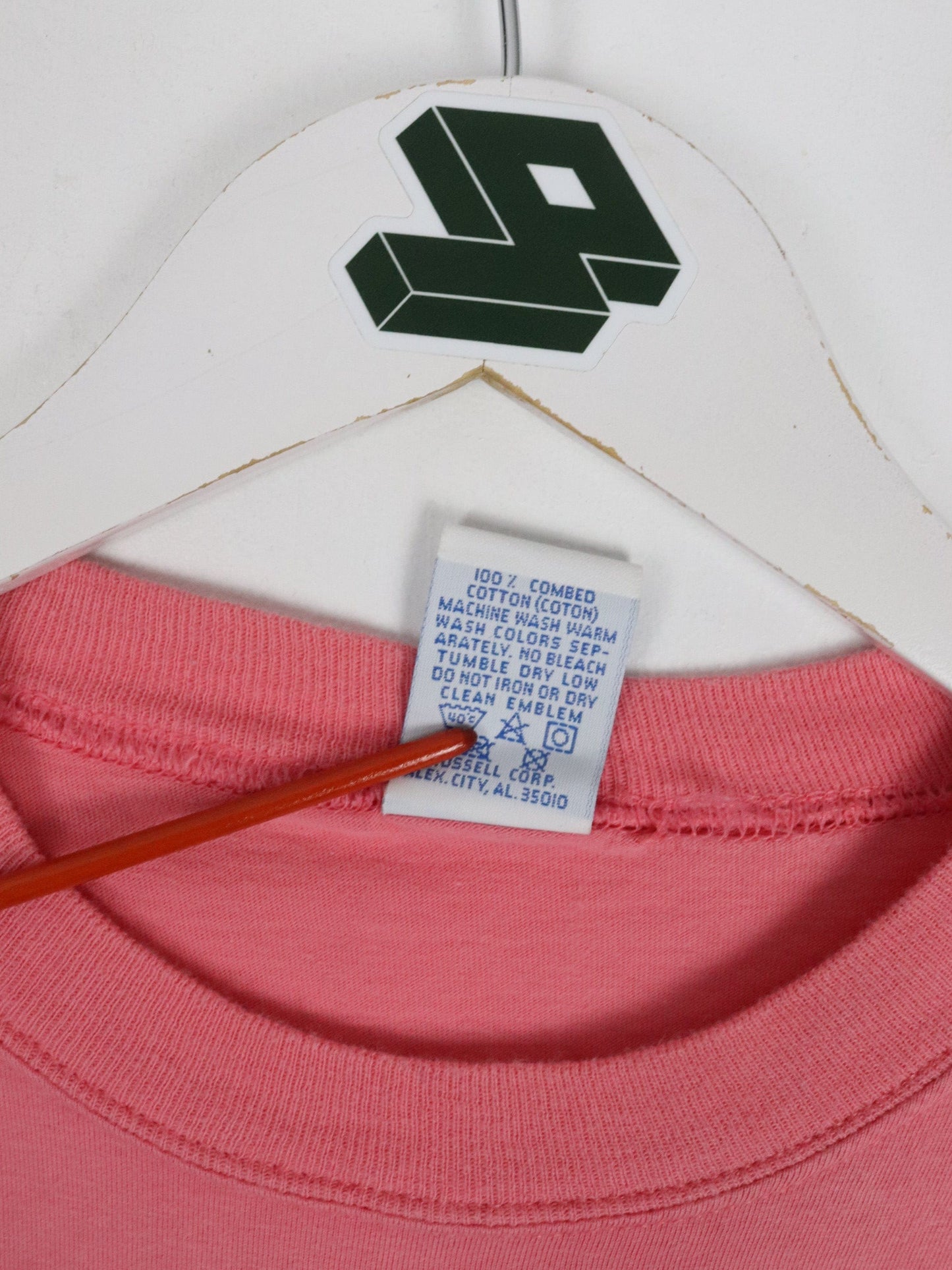 Vintage Russell Athletic T Shirt Mens Large Pink Pocket