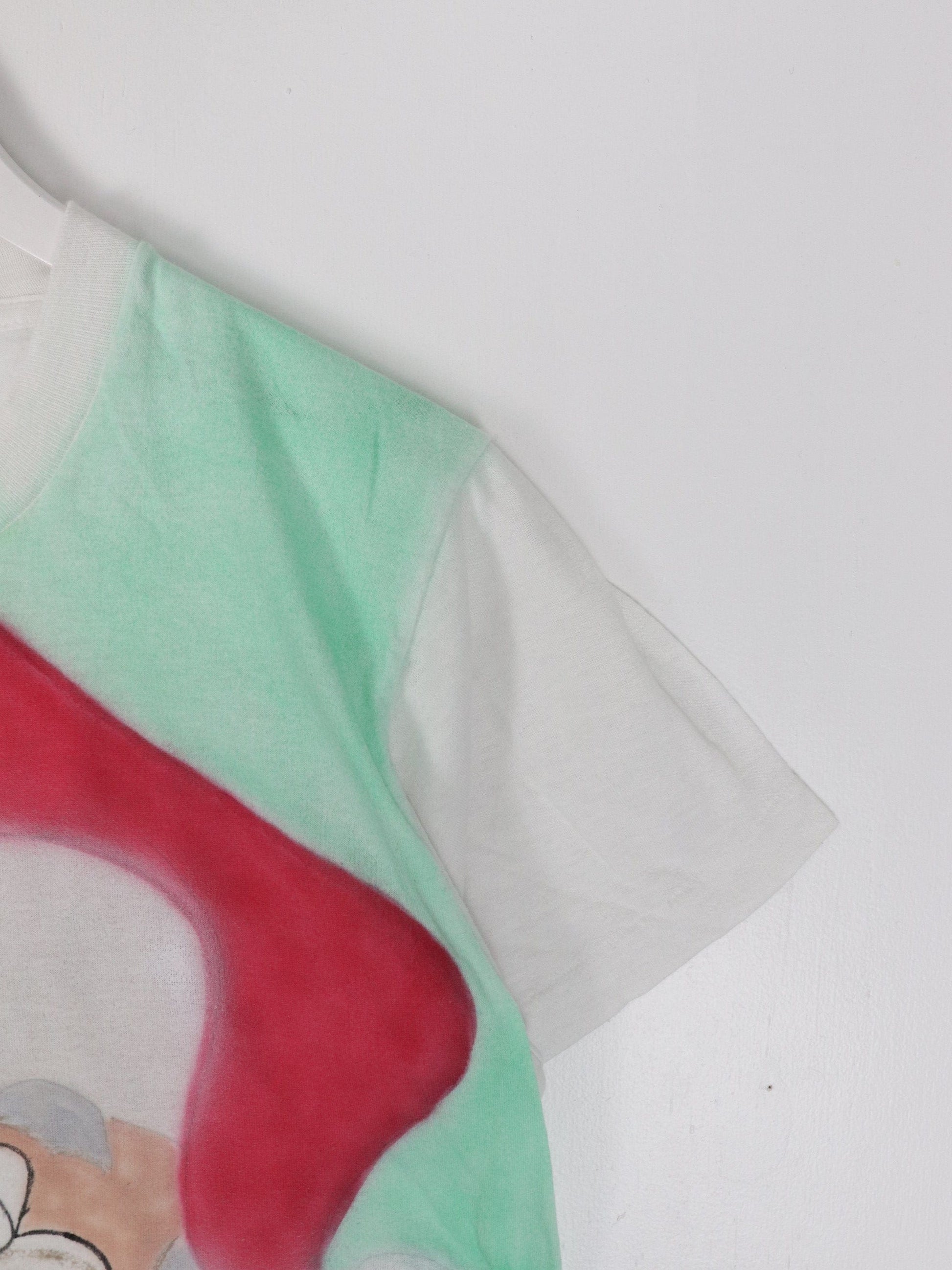 Vintage Santa T Shirt Adult XS White Air Brush Art Christmas from propervintagecanada